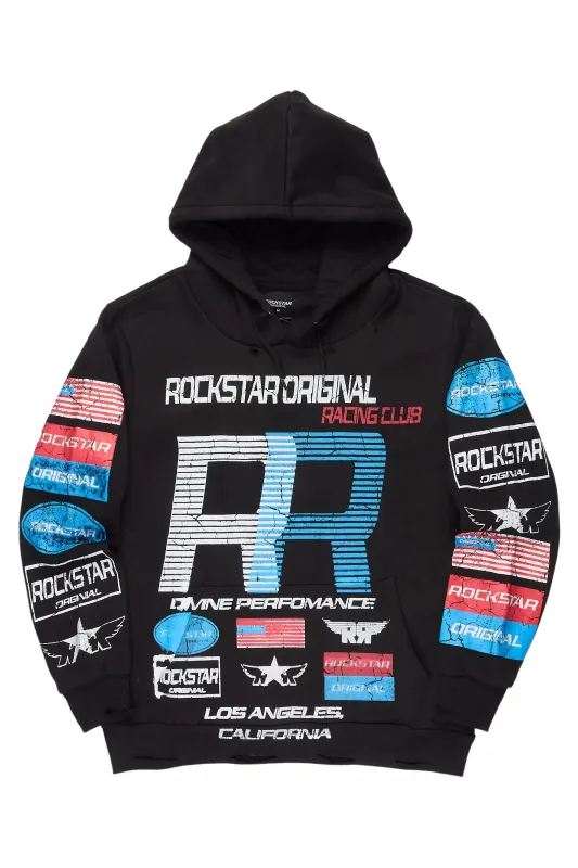 Rso Racing Club Black Distressed Graphic Relaxed Hoodie sold by Rockstar Original