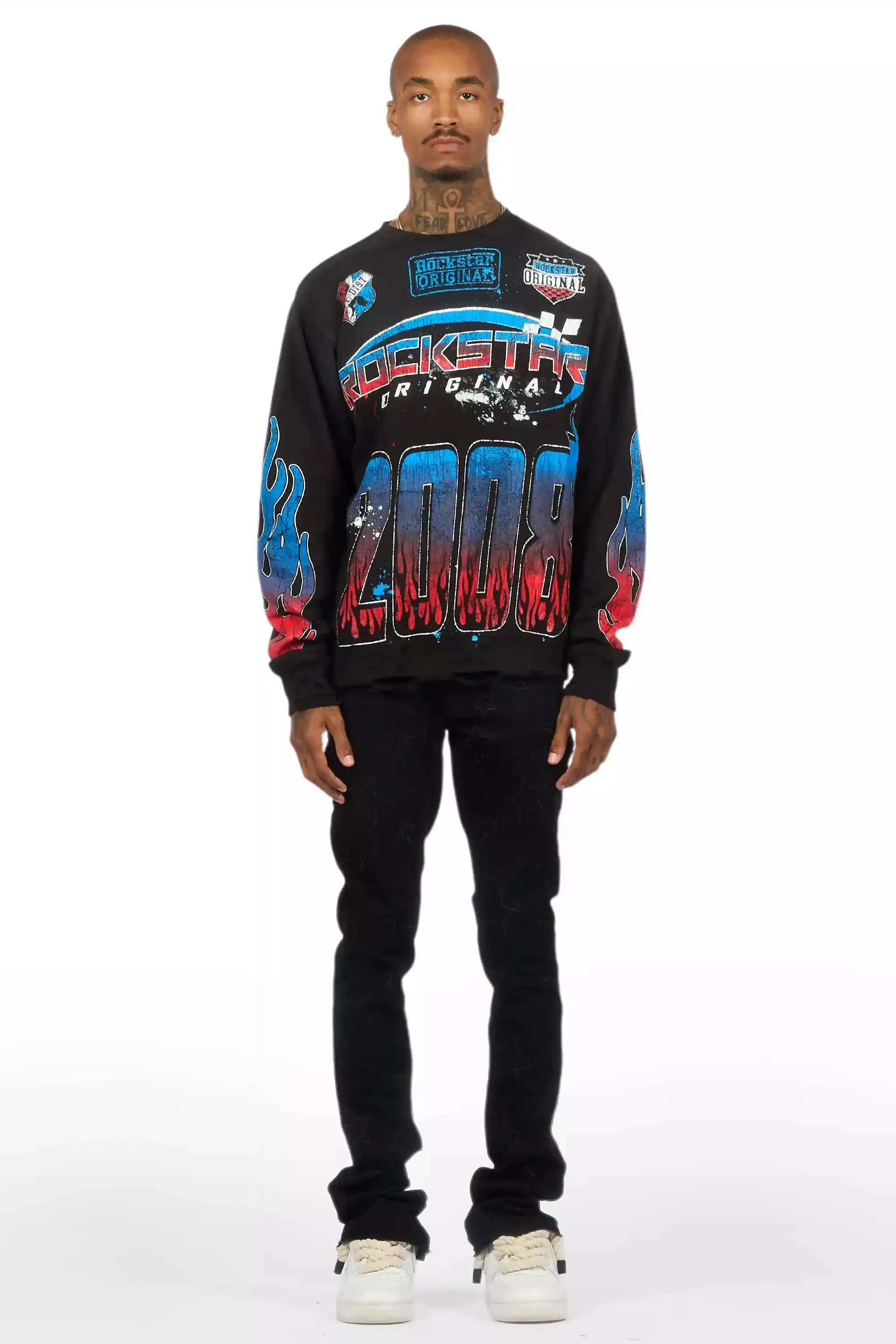 Starship Black Stacked Flare Jean sold by Rockstar Original product image thumbnail 3