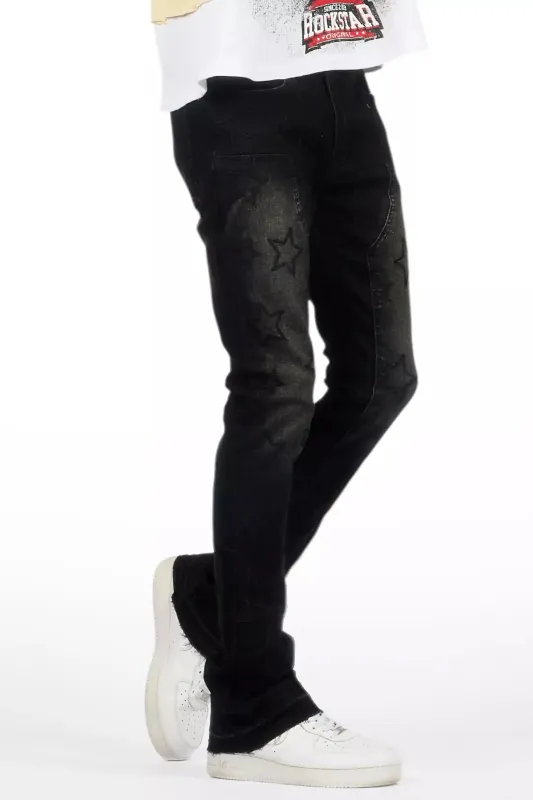 Starship Dark Grey Stacked Flare Jean sold by Rockstar Original
