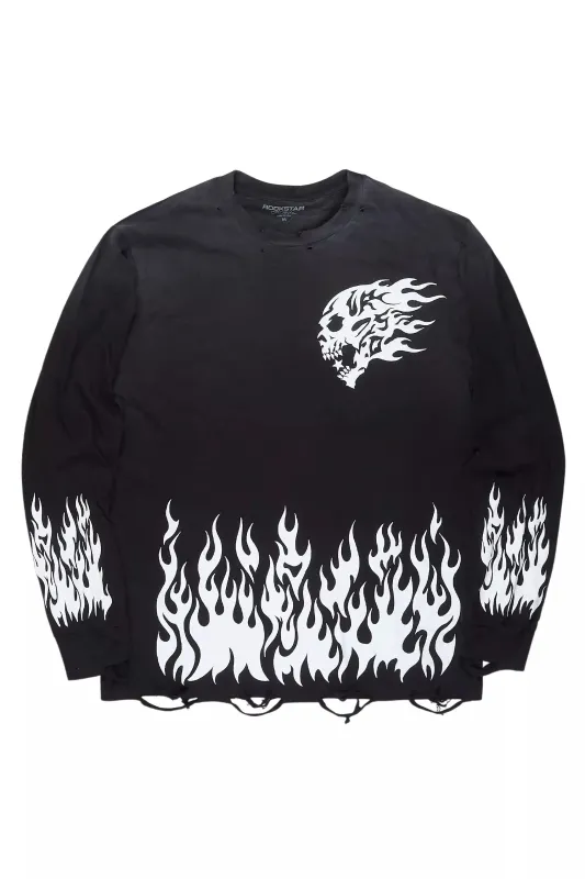Bubble Black/White Long Sleeve Graphic T-Shirt sold by Rockstar Original
