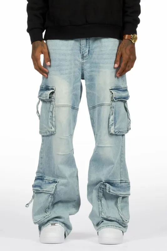 Tore Light Blue Baggy Cargo Jean sold by Rockstar Original