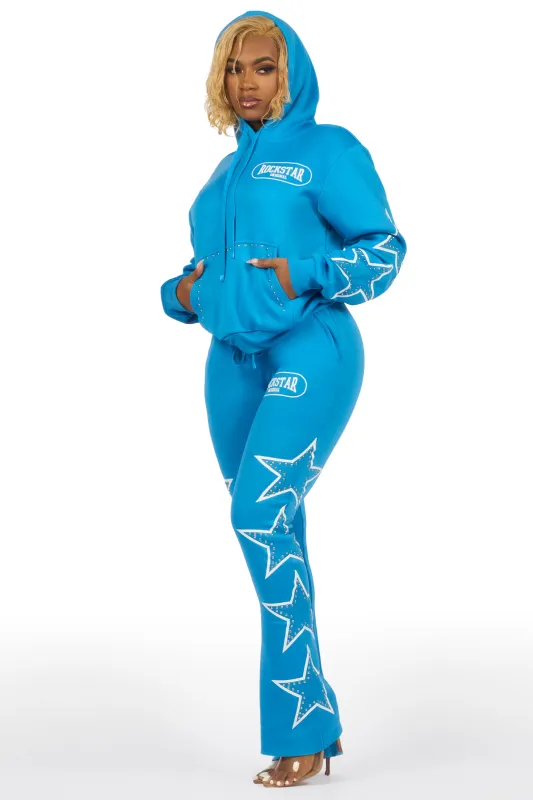 Alexius Blue Rhinestone Stacked Track Set sold by Rockstar Original