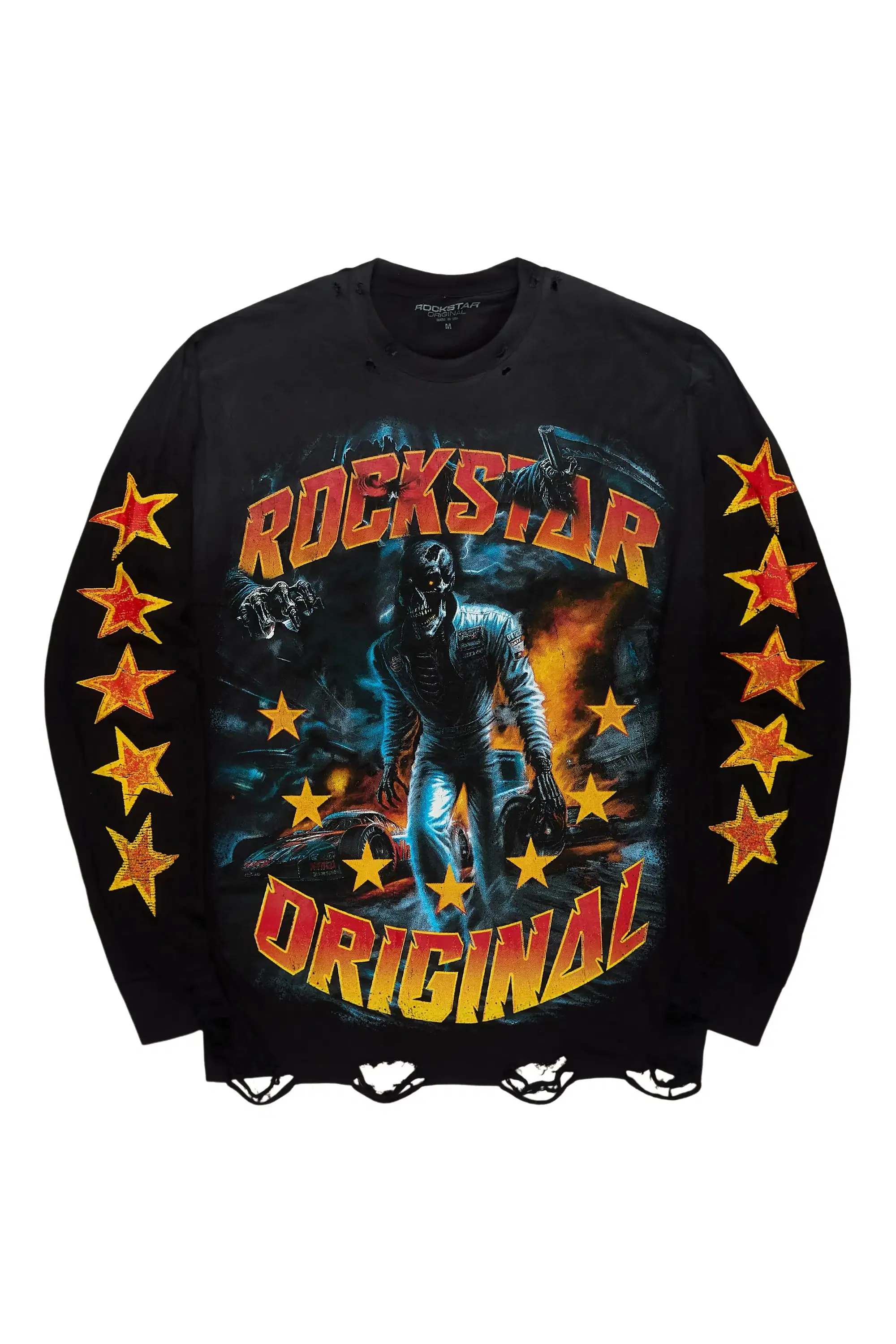 Torq Black/Orange Long Sleeve Graphic T-Shirt sold by Rockstar Original