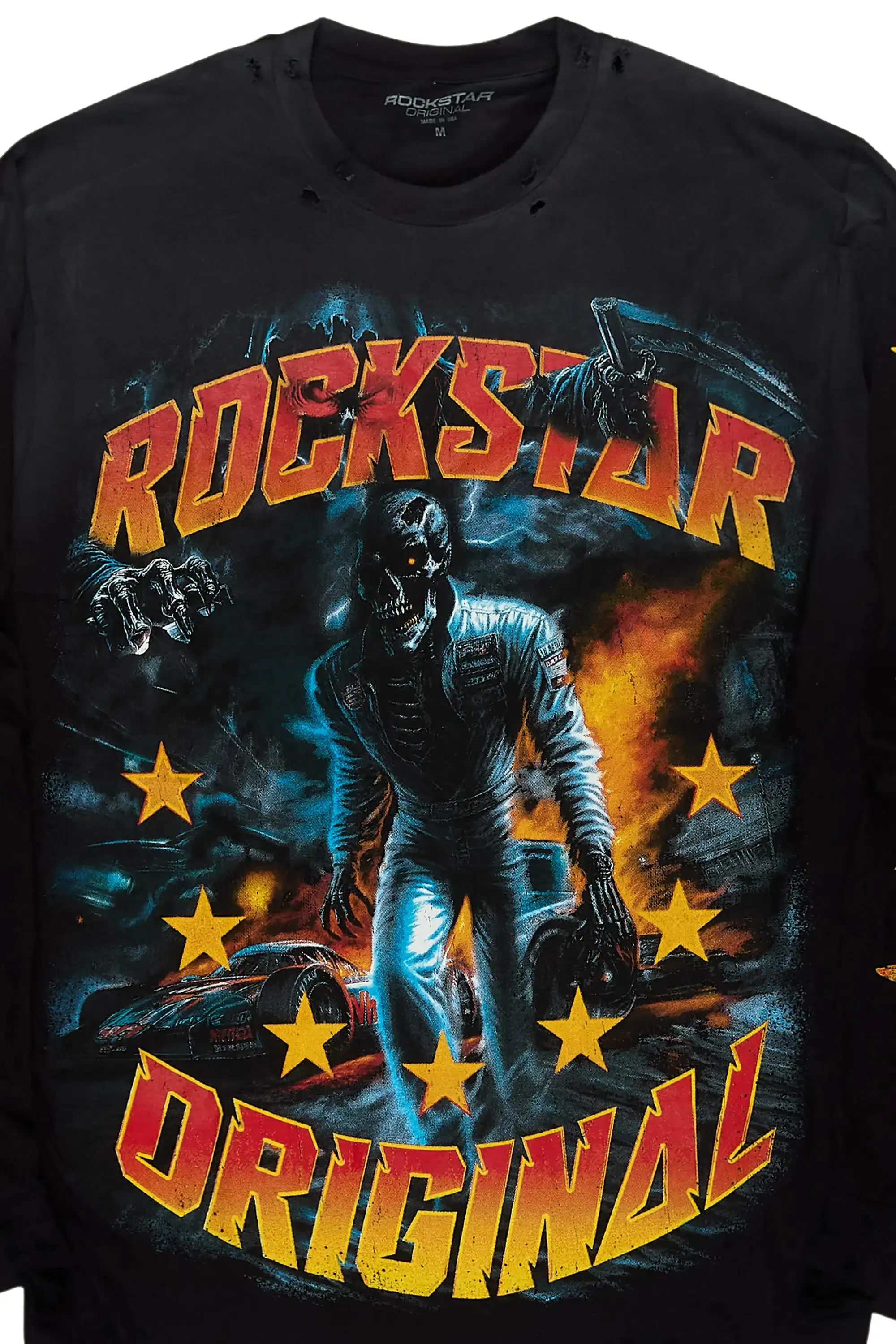 Torq Black/Orange Long Sleeve Graphic T-Shirt sold by Rockstar Original product image thumbnail 2