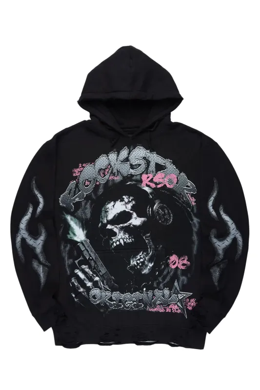 Tylenz Black/Multi Distressed Graphic Hoodie sold by Rockstar Original
