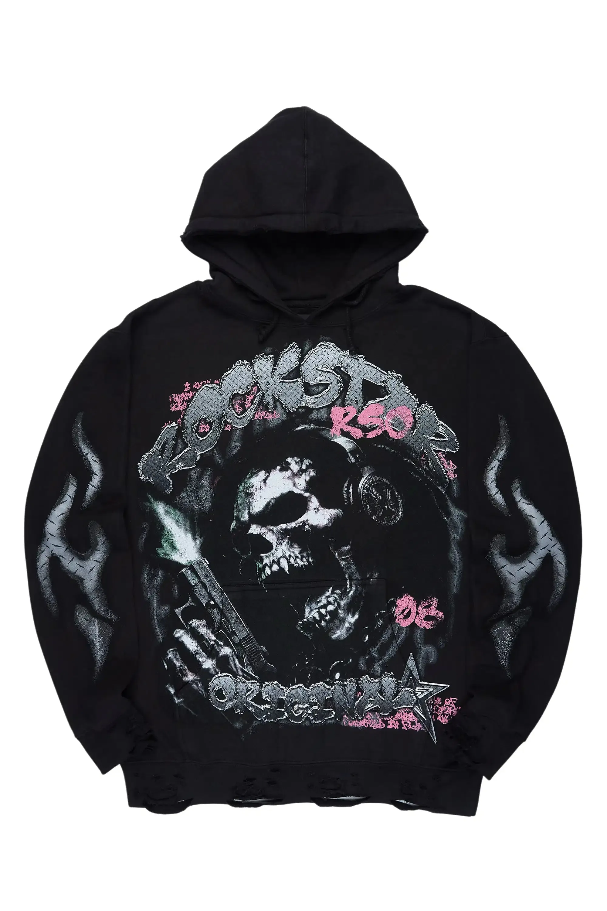 Tylenz Black/Multi Distressed Graphic Hoodie sold by Rockstar Original
