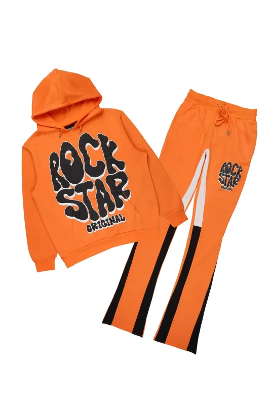 Warblen Orange/Black Hoodie/Stacked Track Pant Set sold by Rockstar Original