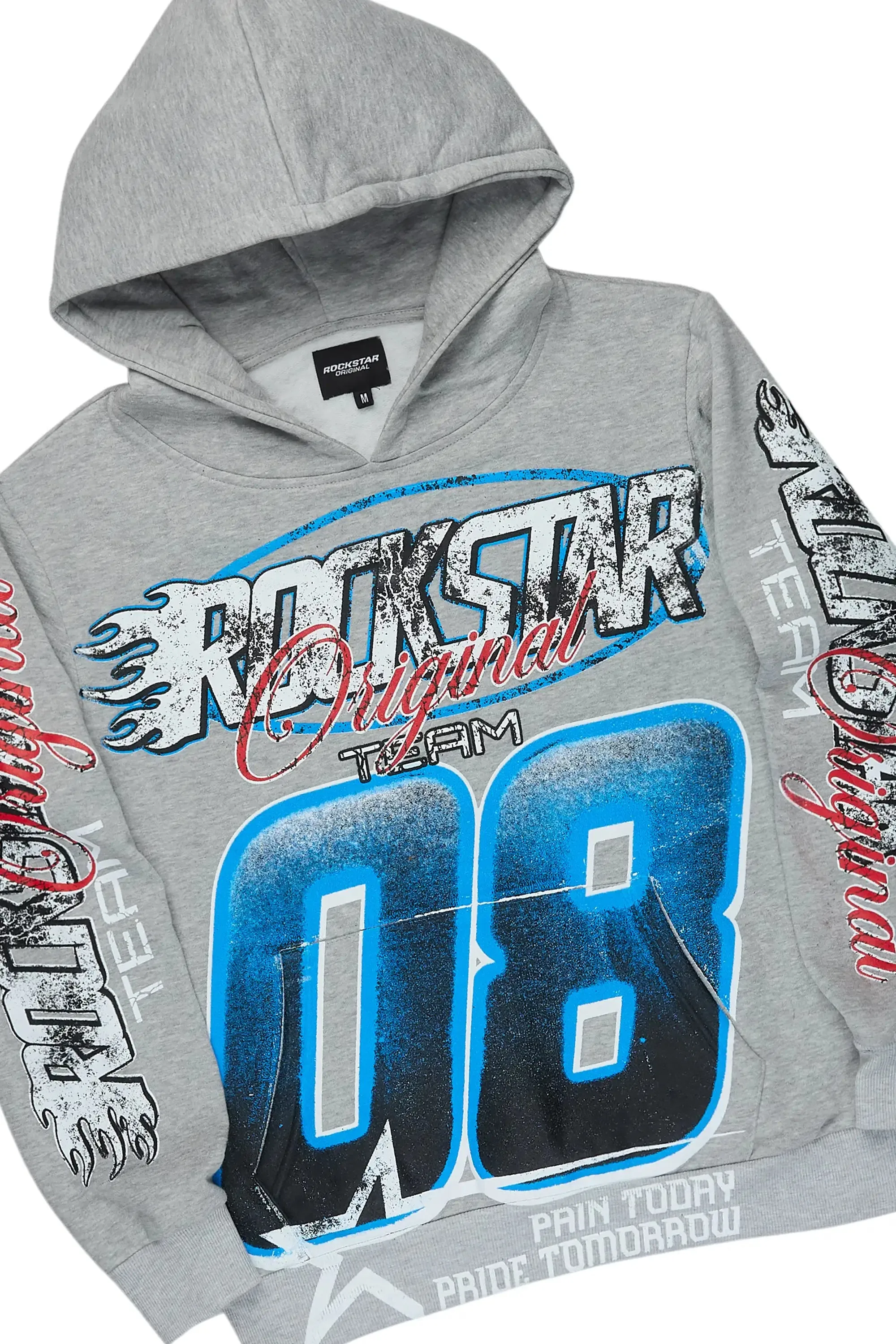 Ryker Heather Grey/Blue Hoodie/Super Stacked Track Set sold by Rockstar Original product image thumbnail 2