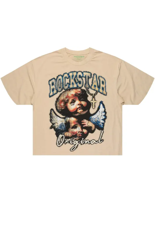 Deiter Beige Boxy Crop T-Shirt sold by Rockstar Original