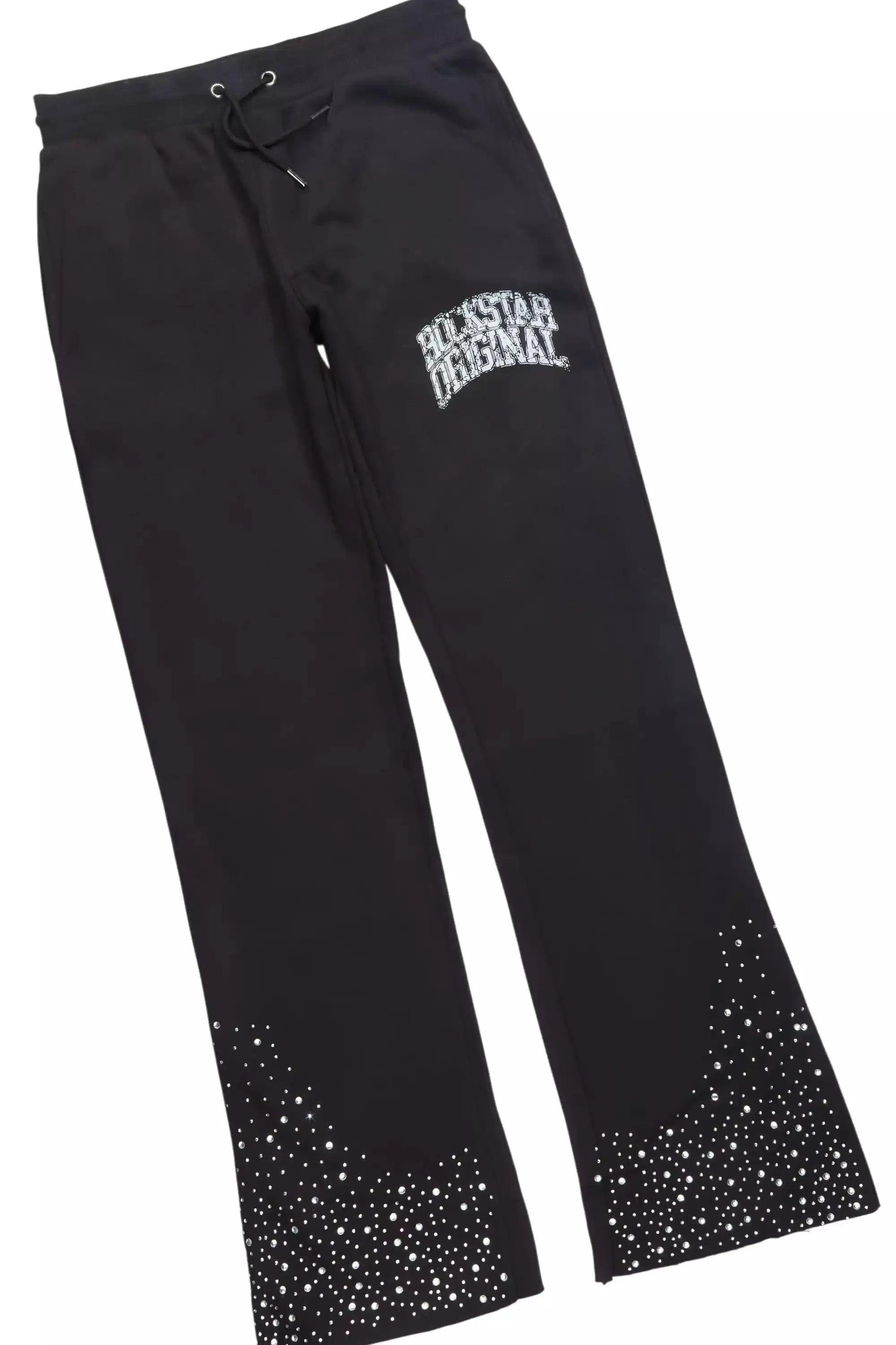 Cryptici Black Rhinestone Stacked Flare Hoodie Track Set sold by Rockstar Original product image thumbnail 4