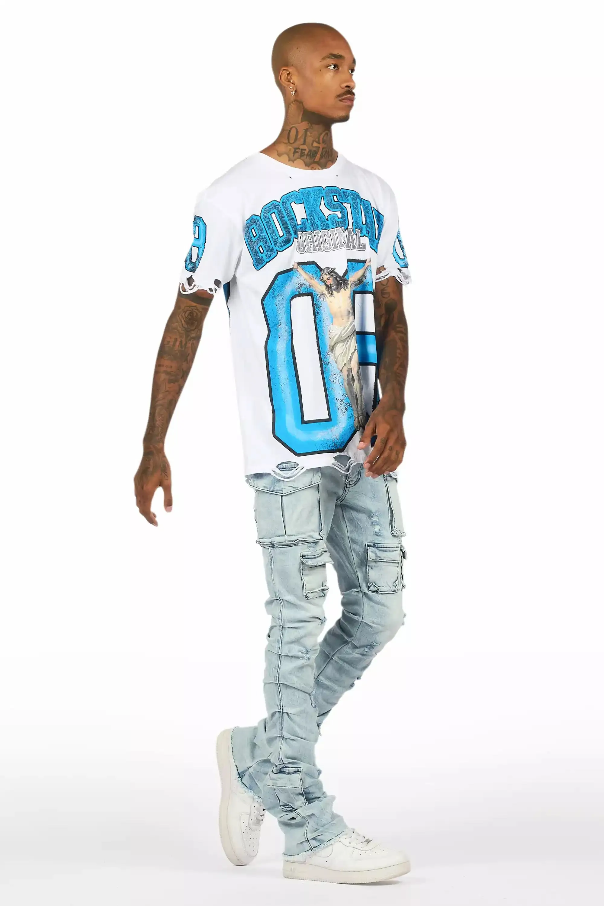 Gentry Light Blue Wash Stacked Flare Jean sold by Rockstar Original product image thumbnail 5