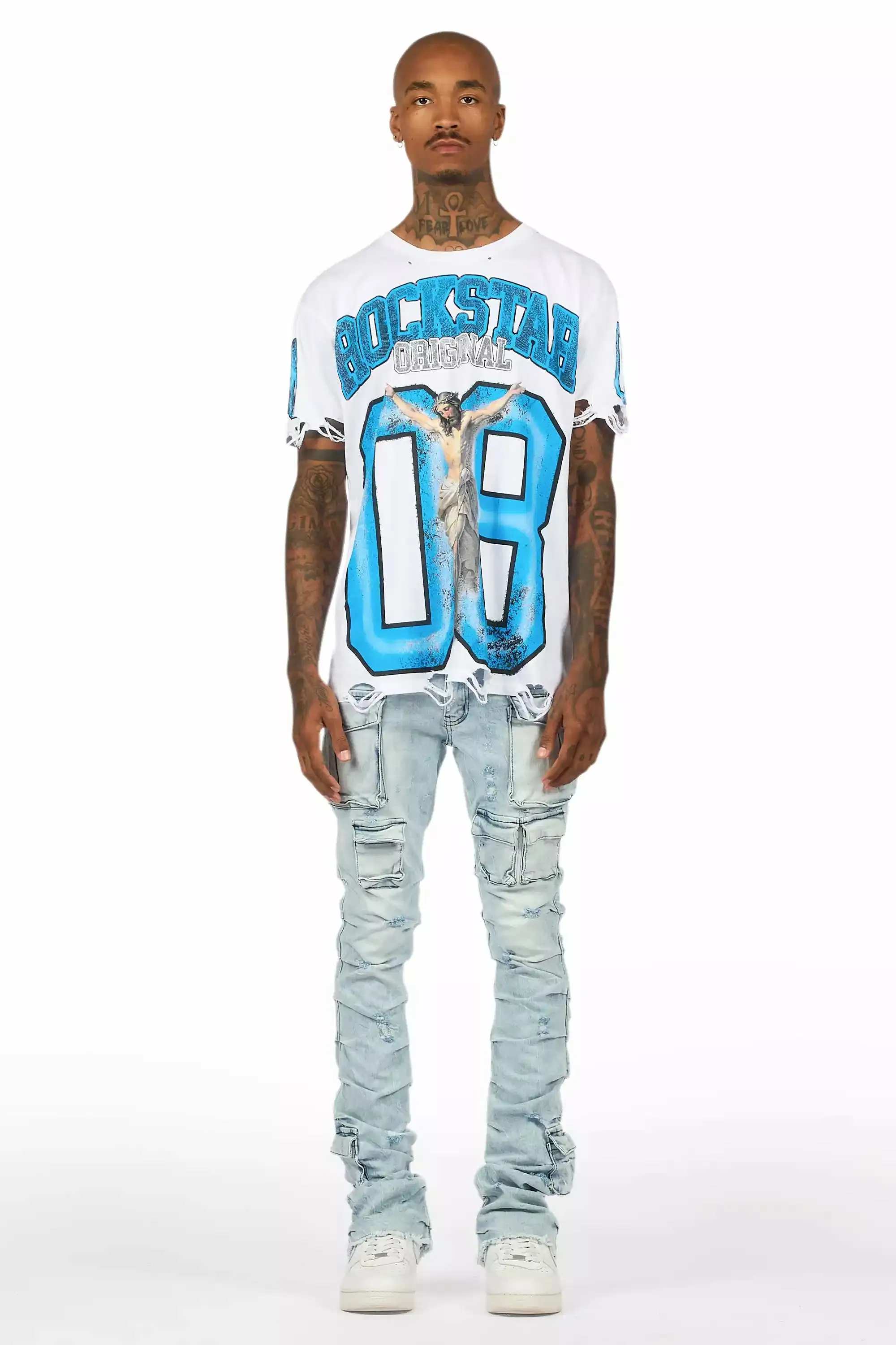Gentry Light Blue Wash Stacked Flare Jean sold by Rockstar Original product image thumbnail 3