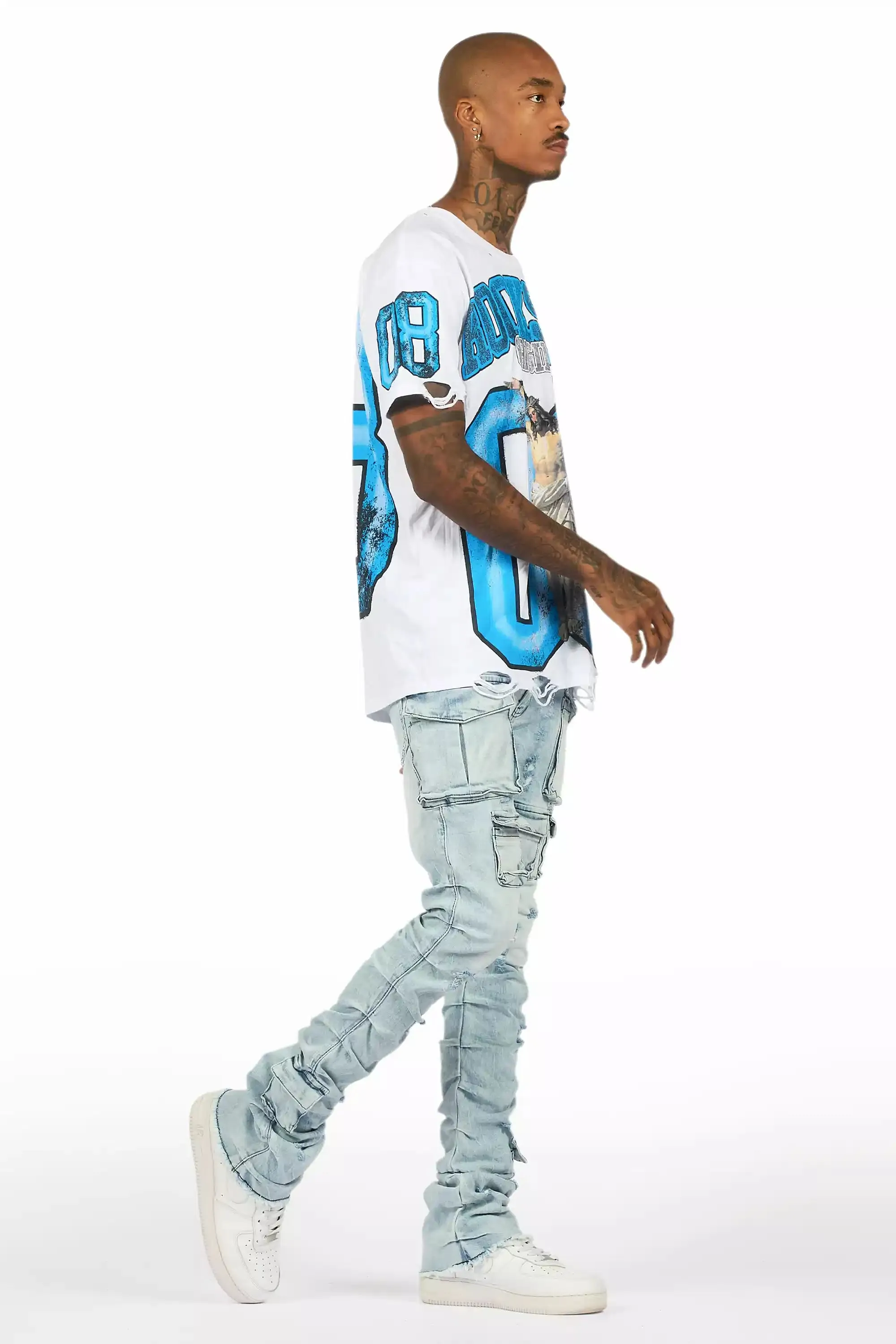 Gentry Light Blue Wash Stacked Flare Jean sold by Rockstar Original product image thumbnail 4