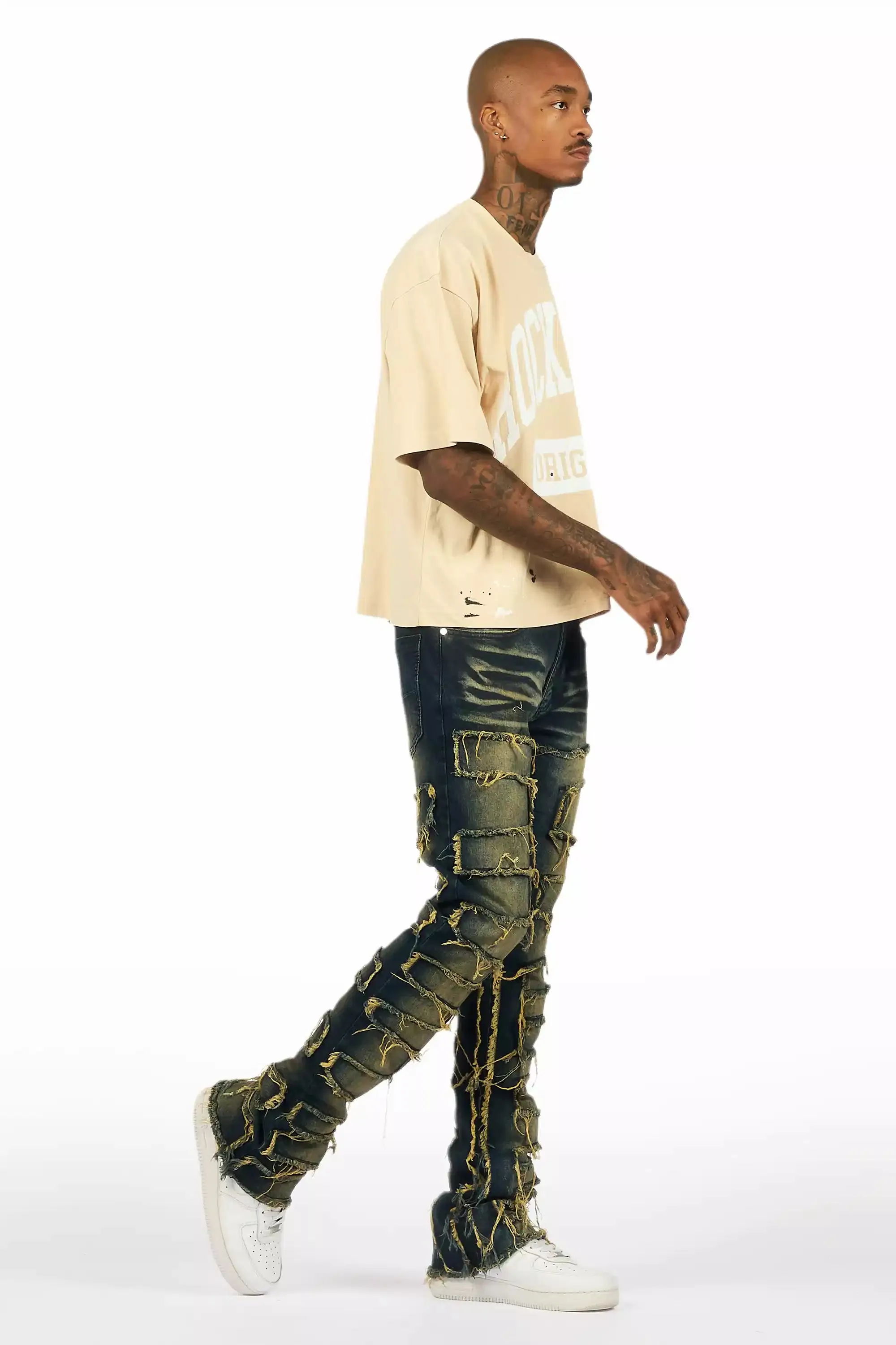 Shake Dark Blue Stacked Flare Jean sold by Rockstar Original product image thumbnail 4