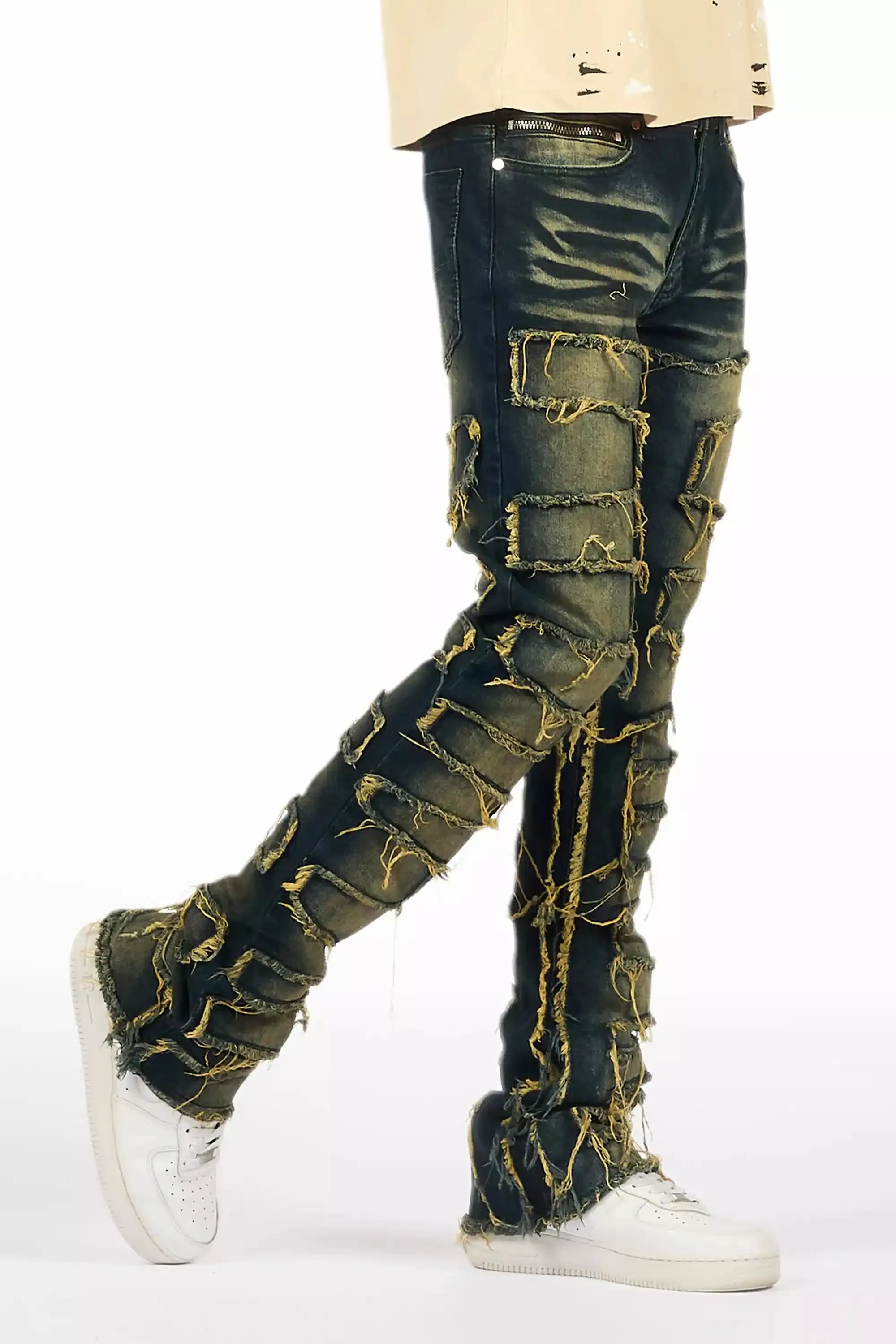 Shake Dark Blue Stacked Flare Jean sold by Rockstar Original