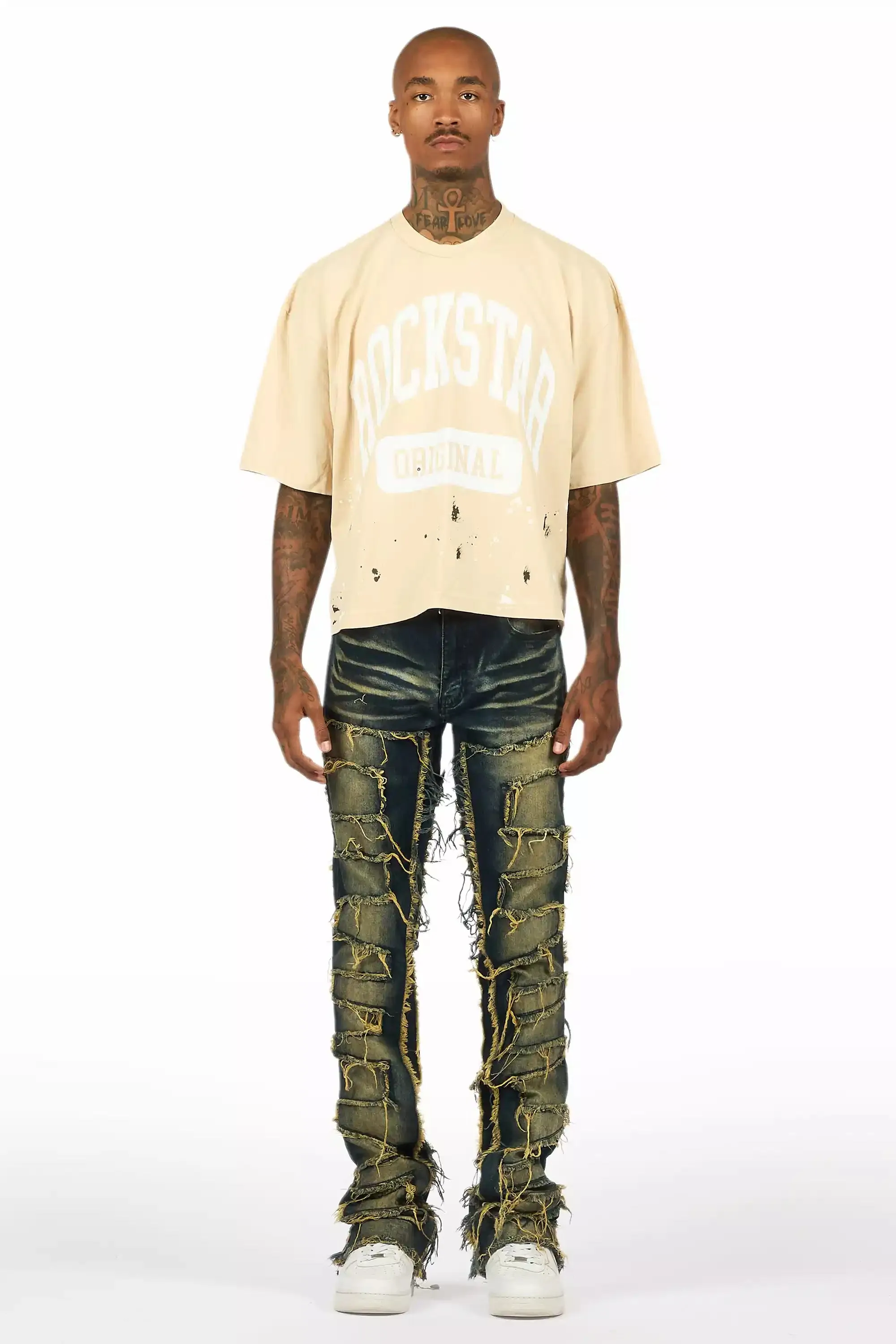 Shake Dark Blue Stacked Flare Jean sold by Rockstar Original product image thumbnail 3