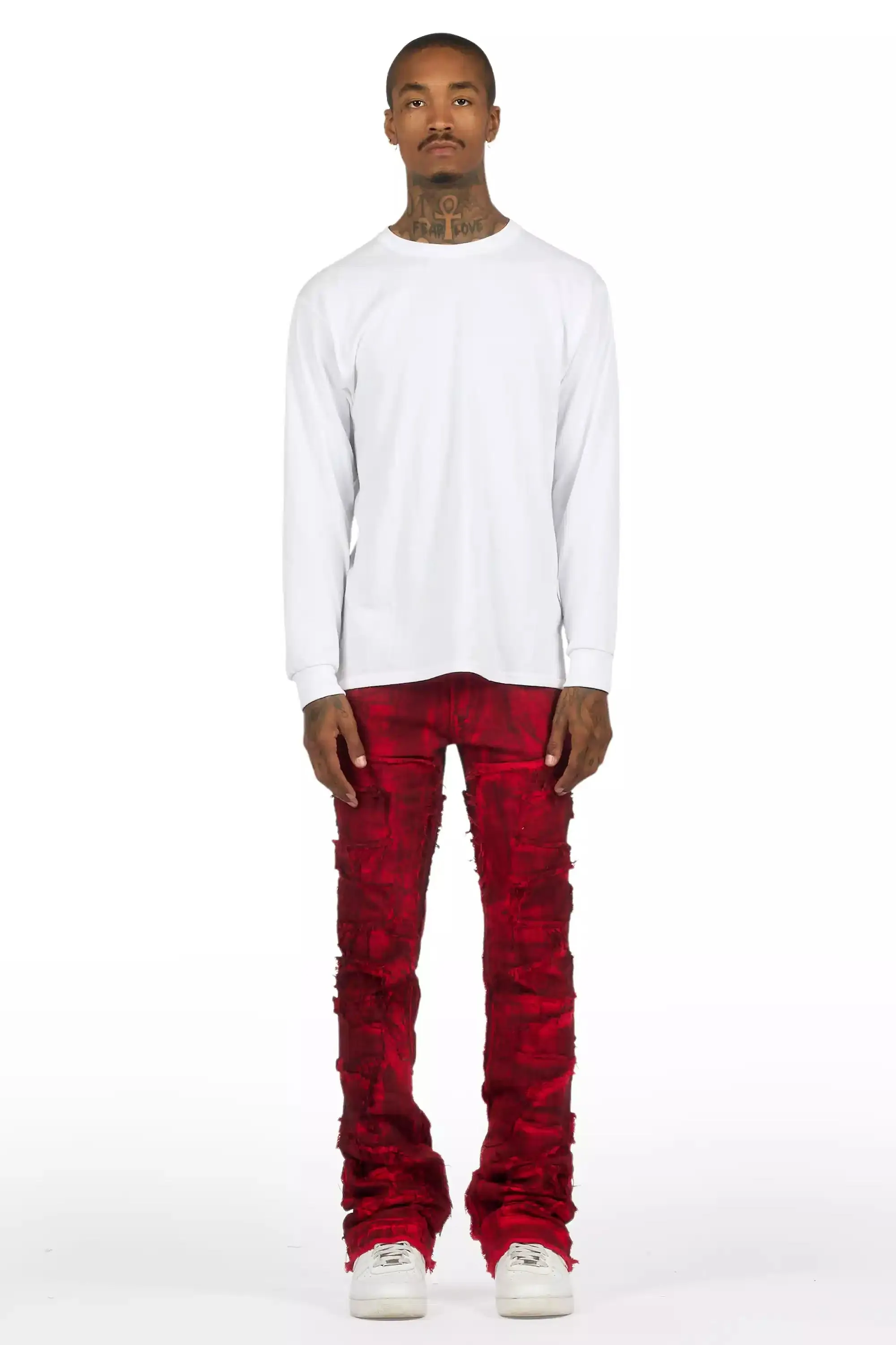 Shake Red Oil Wash Stacked Flare Jean sold by Rockstar Original product image thumbnail 3