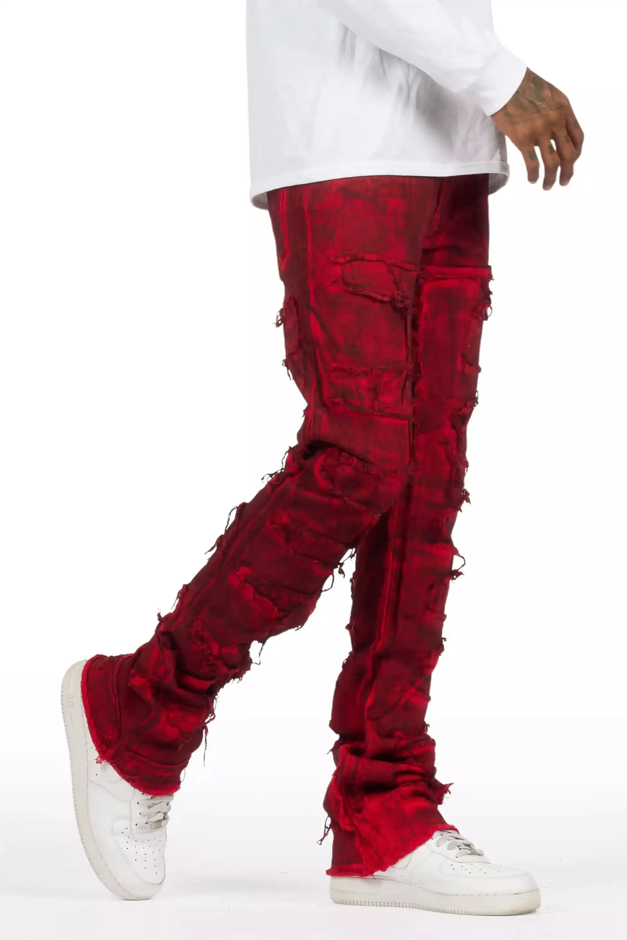 Shake Red Oil Wash Stacked Flare Jean sold by Rockstar Original product image thumbnail 5