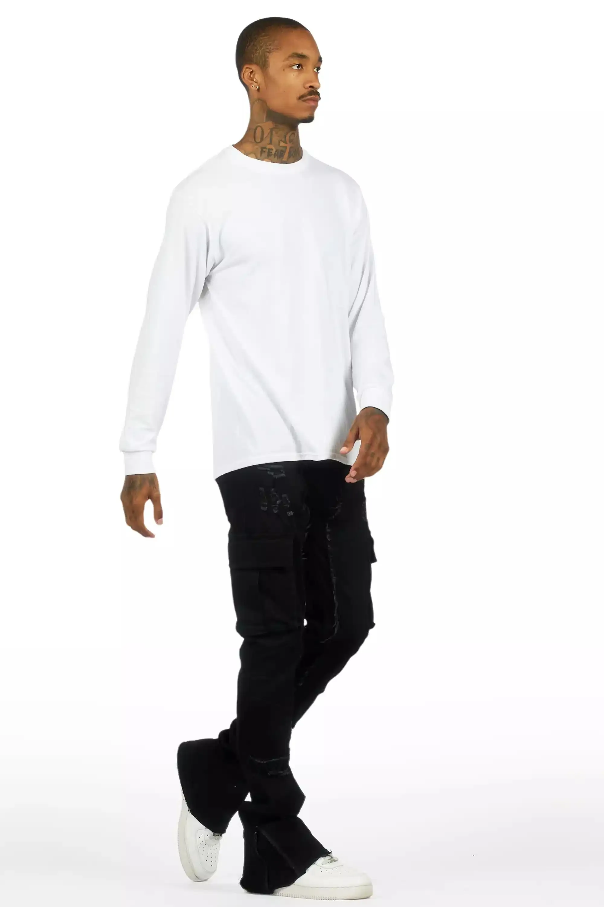 Aftermath Jet Black Stacked Flare Jean sold by Rockstar Original product image thumbnail 5