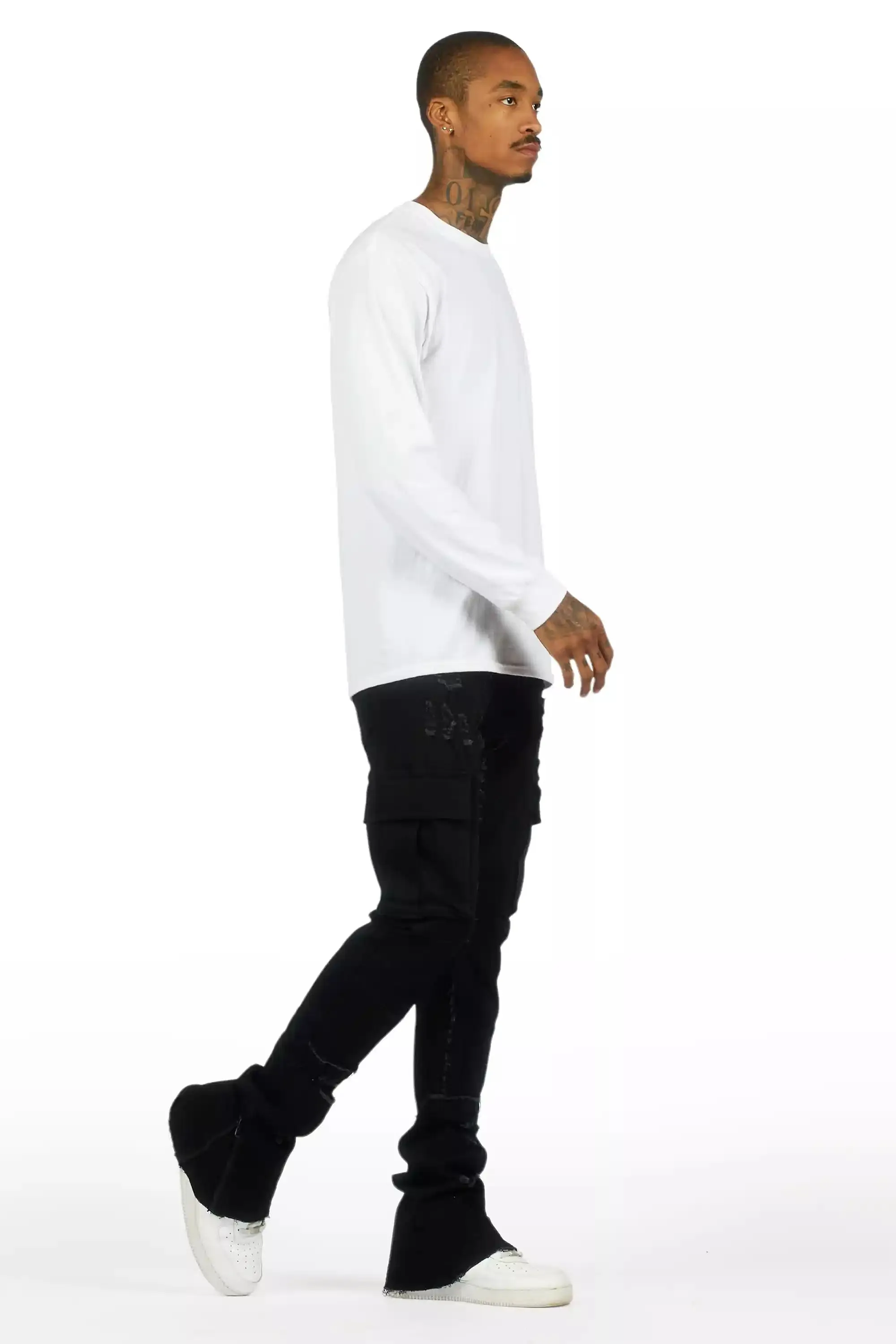 Aftermath Jet Black Stacked Flare Jean sold by Rockstar Original product image thumbnail 4