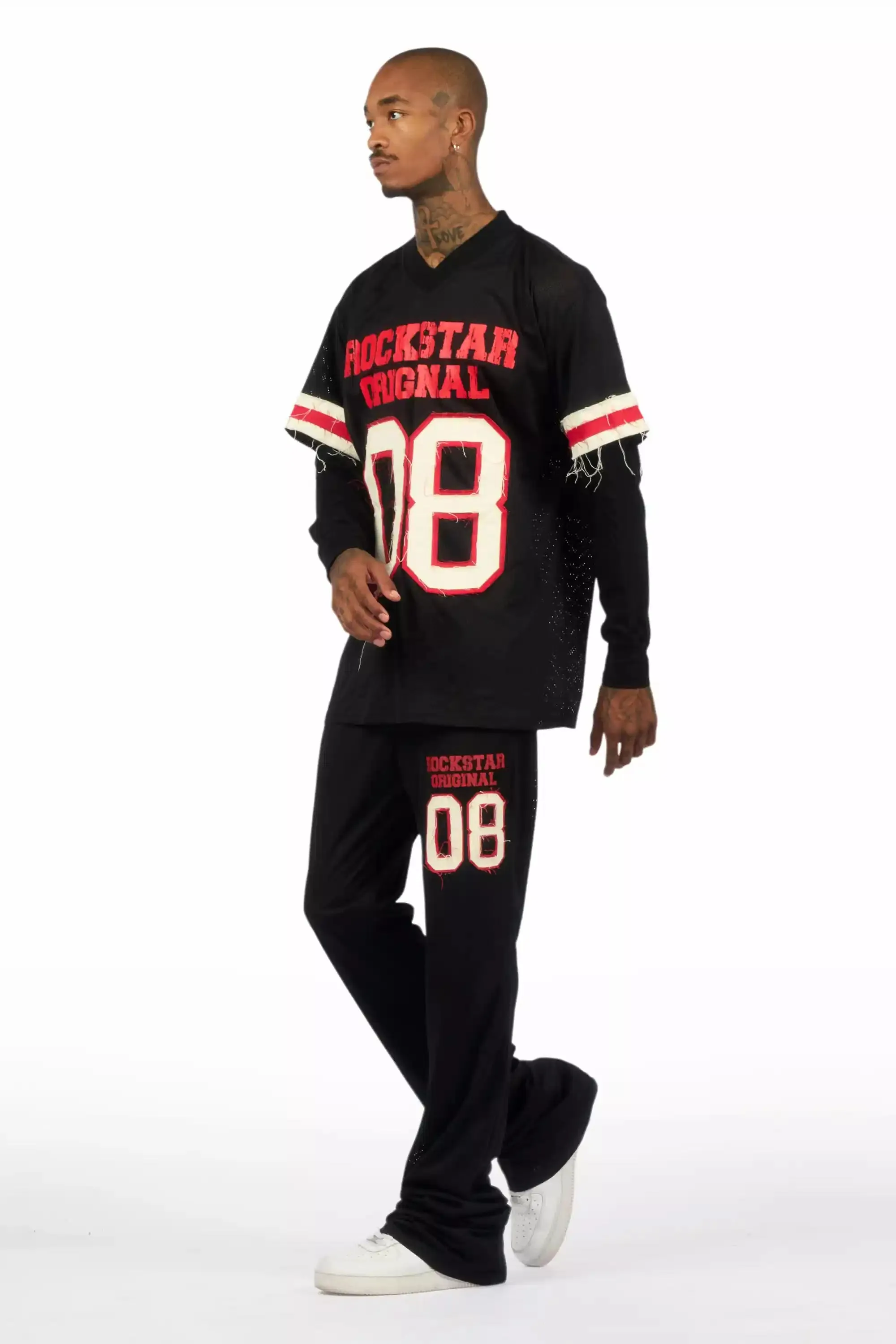 Deston Black Double Layer T-Shirt/Baggy Pant Set sold by Rockstar Original product image thumbnail 5