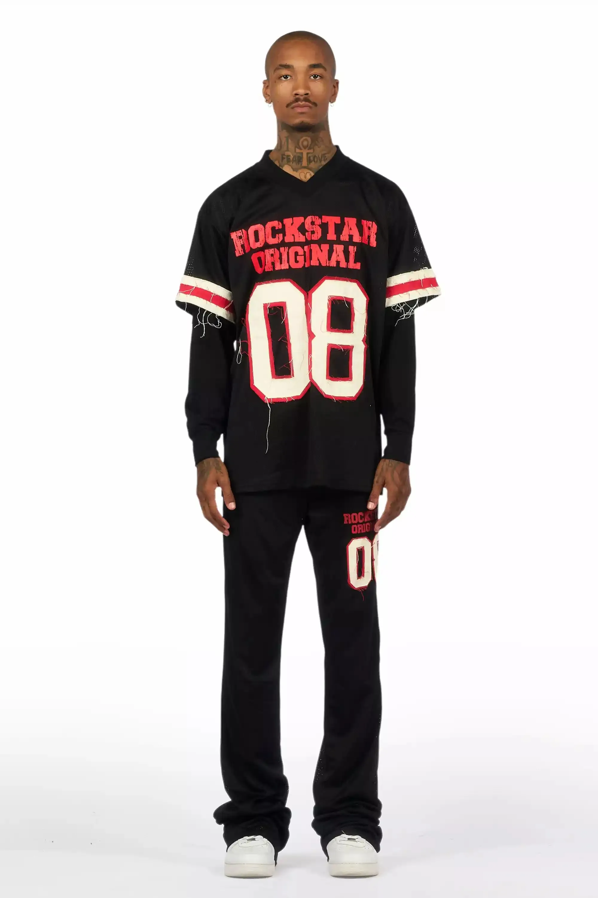 Deston Black Double Layer T-Shirt/Baggy Pant Set sold by Rockstar Original product image thumbnail 2