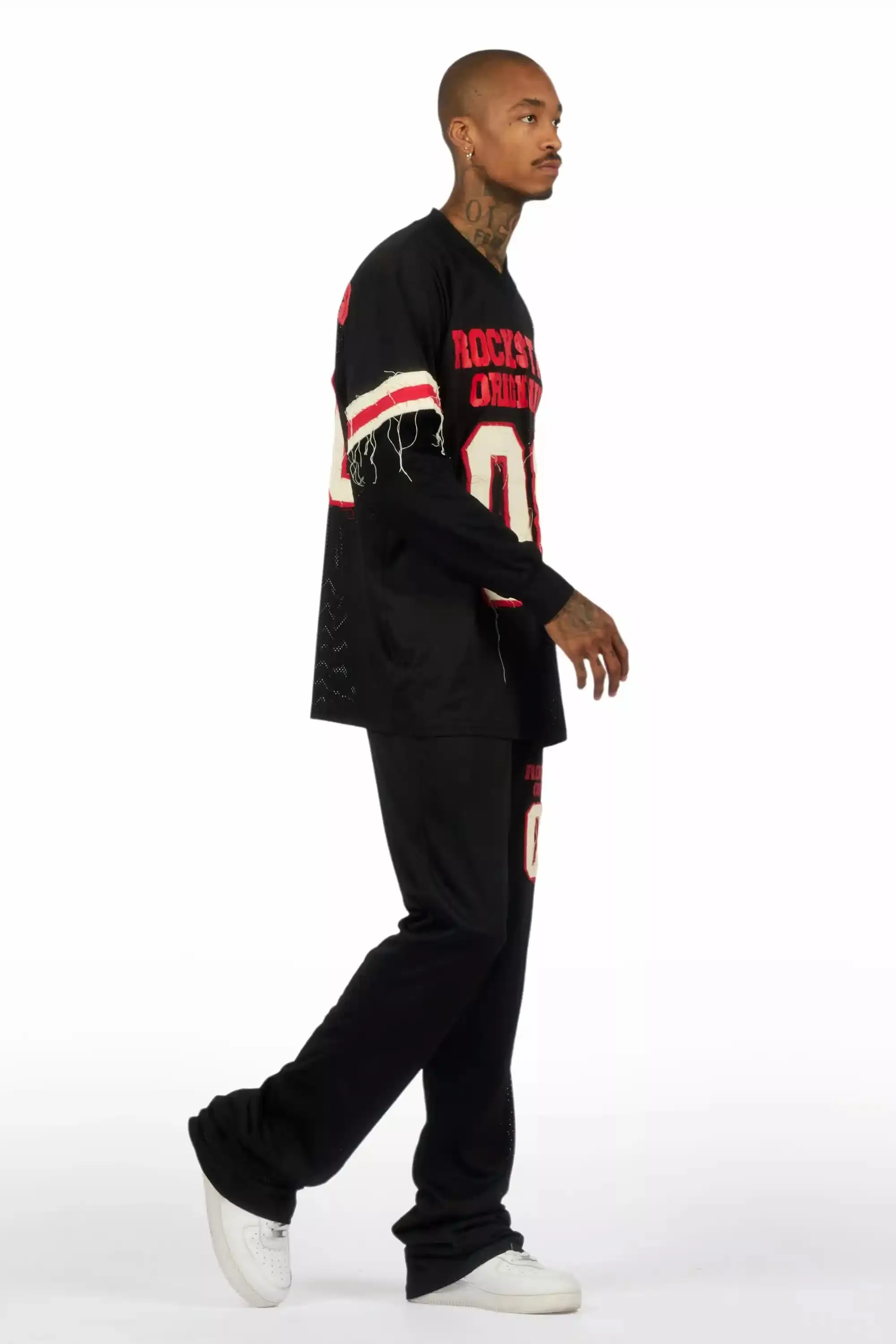 Deston Black Double Layer T-Shirt/Baggy Pant Set sold by Rockstar Original product image thumbnail 3