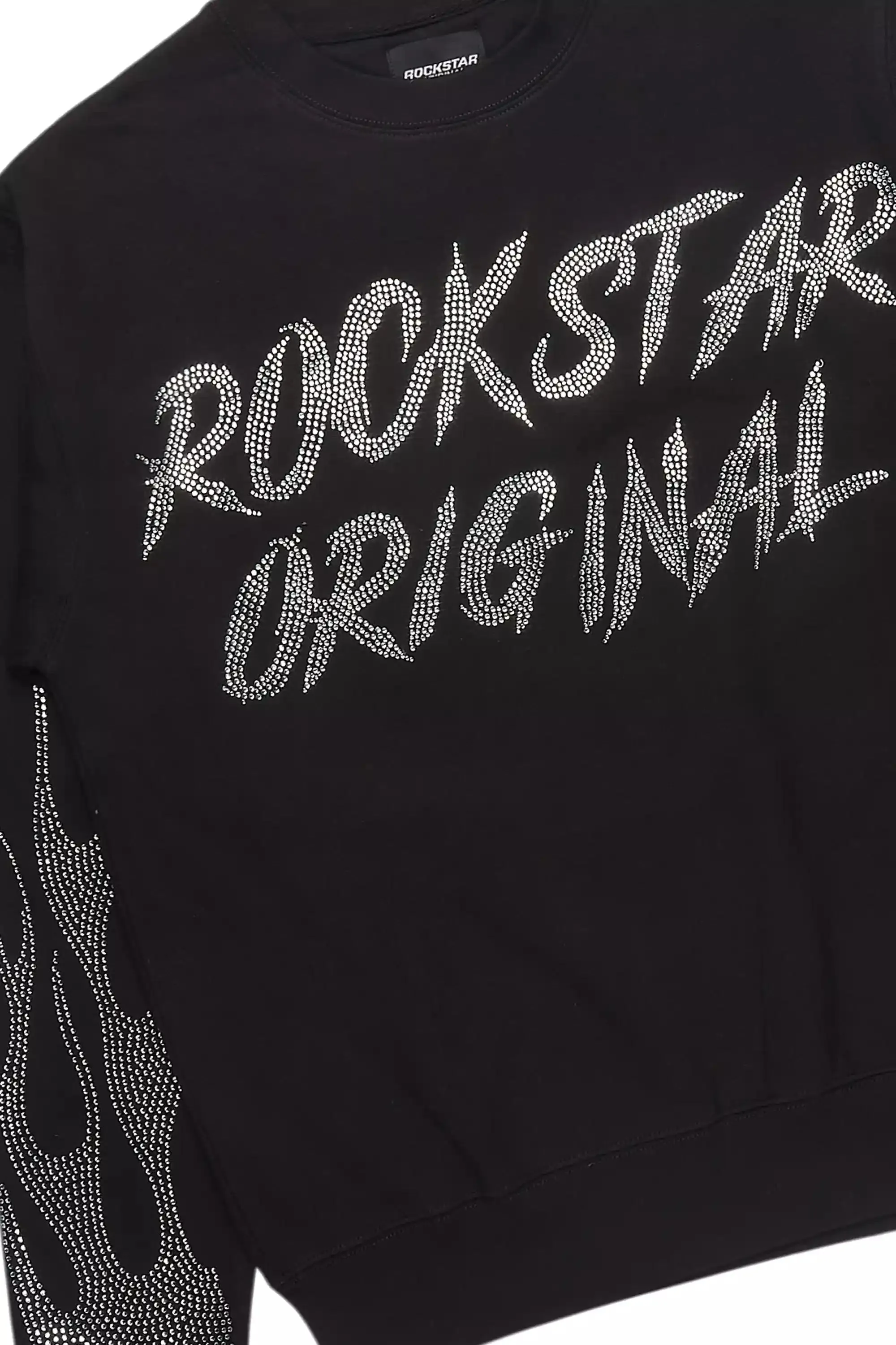 Keiosha Black Rhinestone Crewneck Sweatshirt sold by Rockstar Original product image thumbnail 2