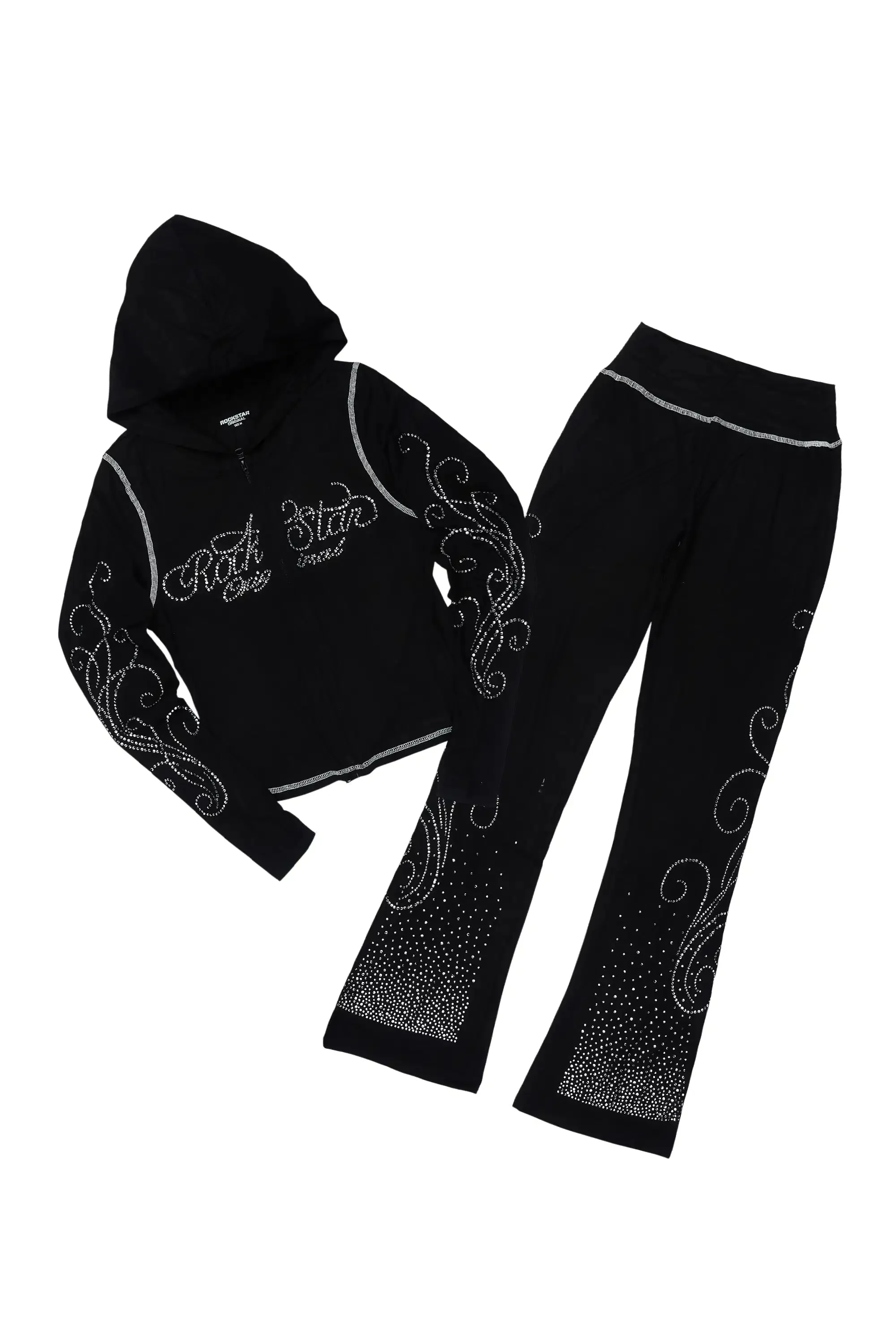 Joella Black Rhinestone Lounge Trackset sold by Rockstar Original product image thumbnail 4