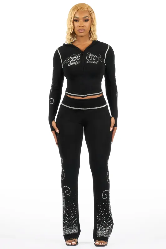 Joella Black Rhinestone Lounge Trackset sold by Rockstar Original