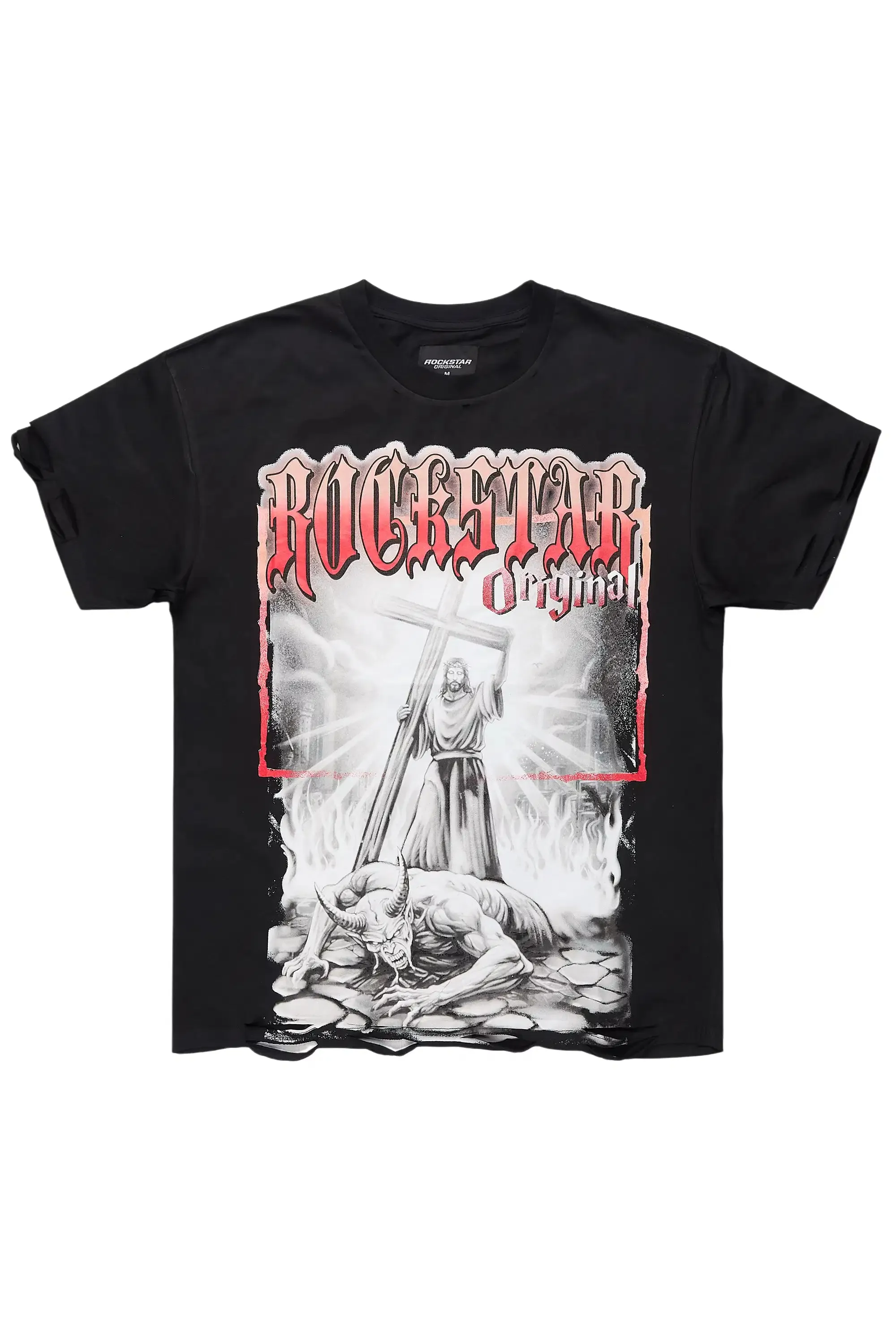 Renzo Black Oversized Graphic T-Shirt sold by Rockstar Original