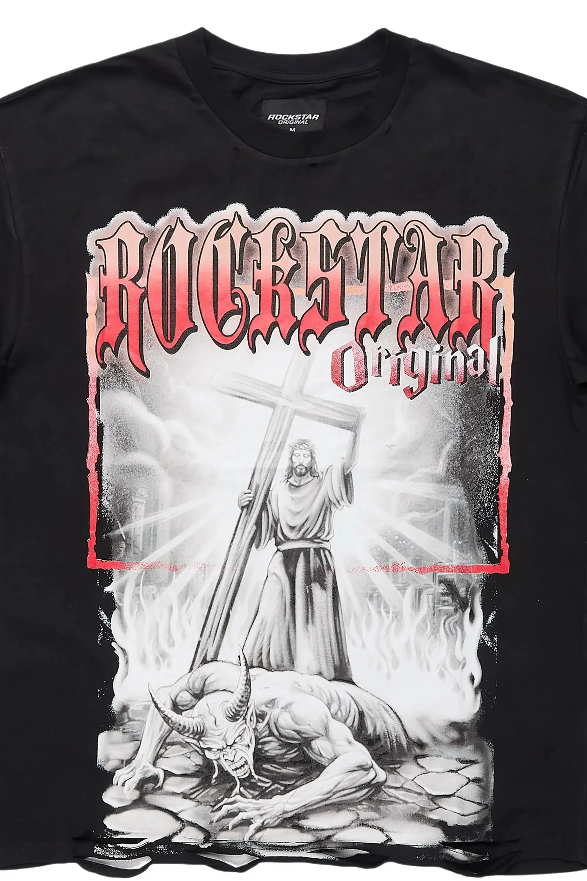 Renzo Black Oversized Graphic T-Shirt sold by Rockstar Original product image thumbnail 2