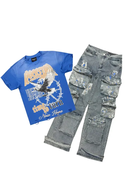Burial Royal Oversized Graphic T-Shirt/Baggy Cargo Jean Bundle sold by Rockstar Original