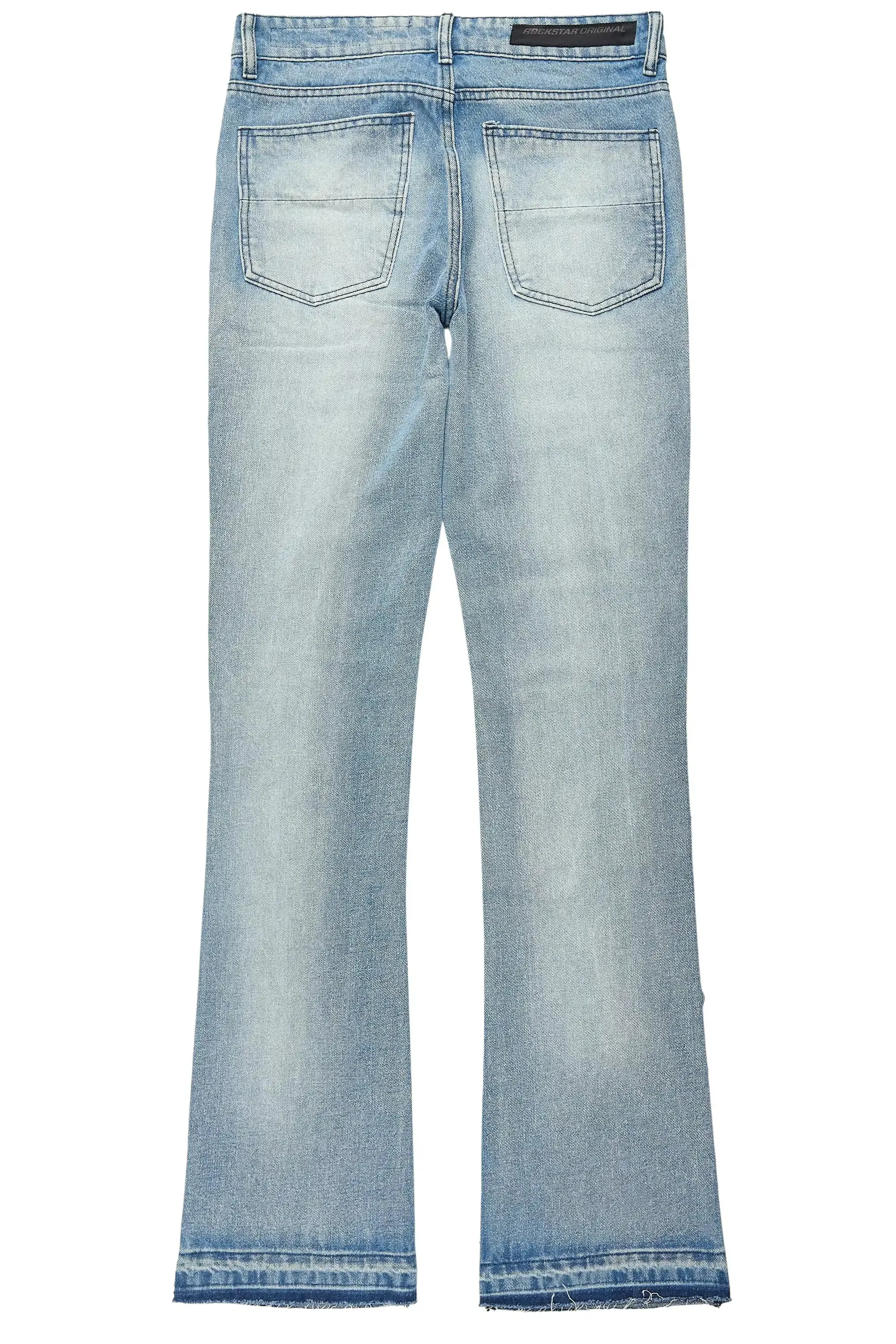 Glanz Light Blue Rhinestone Stacked Flare Jean sold by Rockstar Original product image thumbnail 3