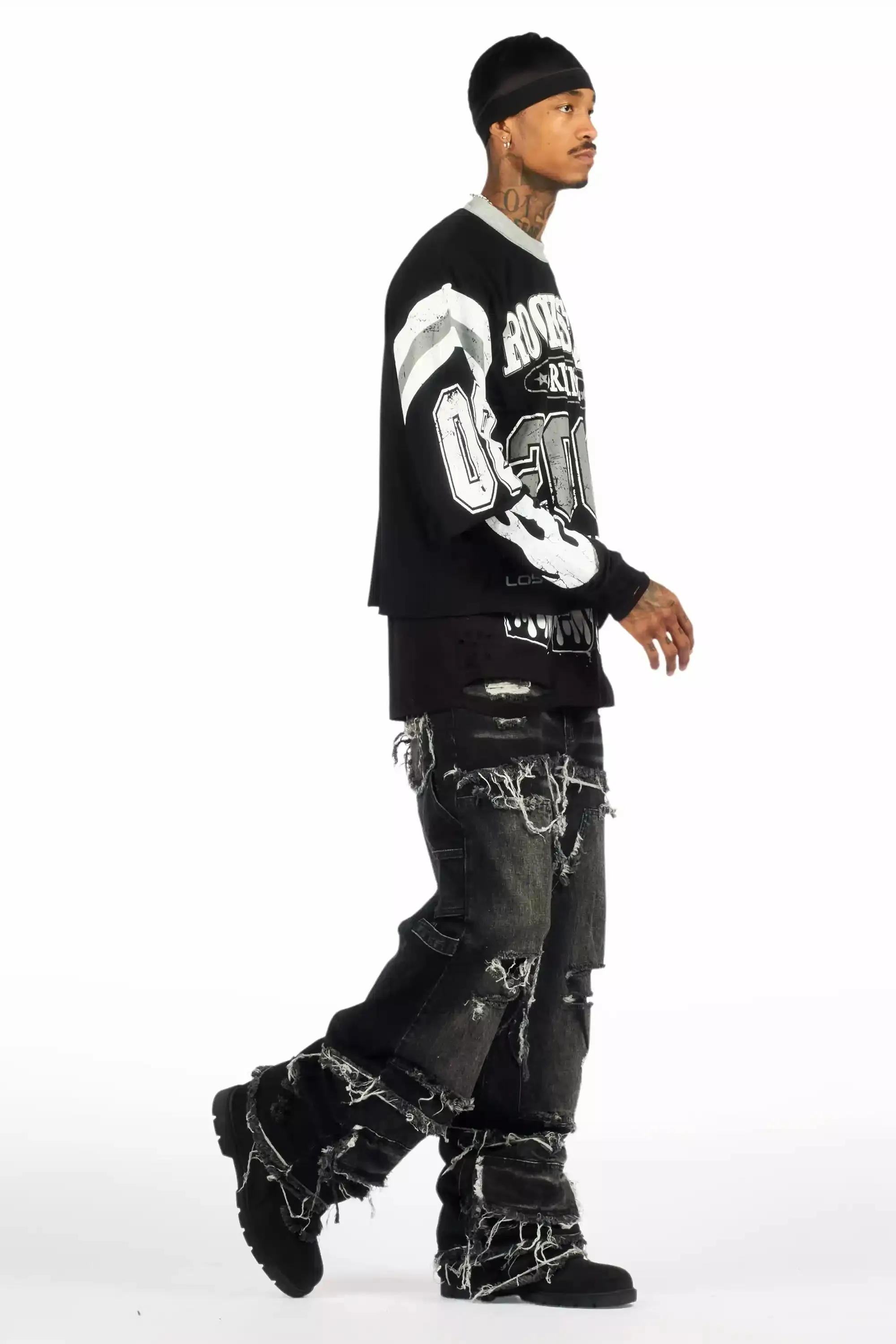 Gritty Black Baggy Jeans sold by Rockstar Original product image thumbnail 4