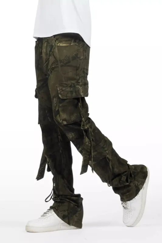 Relic Tree Camo Oil Wash Stacked Flare Jean sold by Rockstar Original