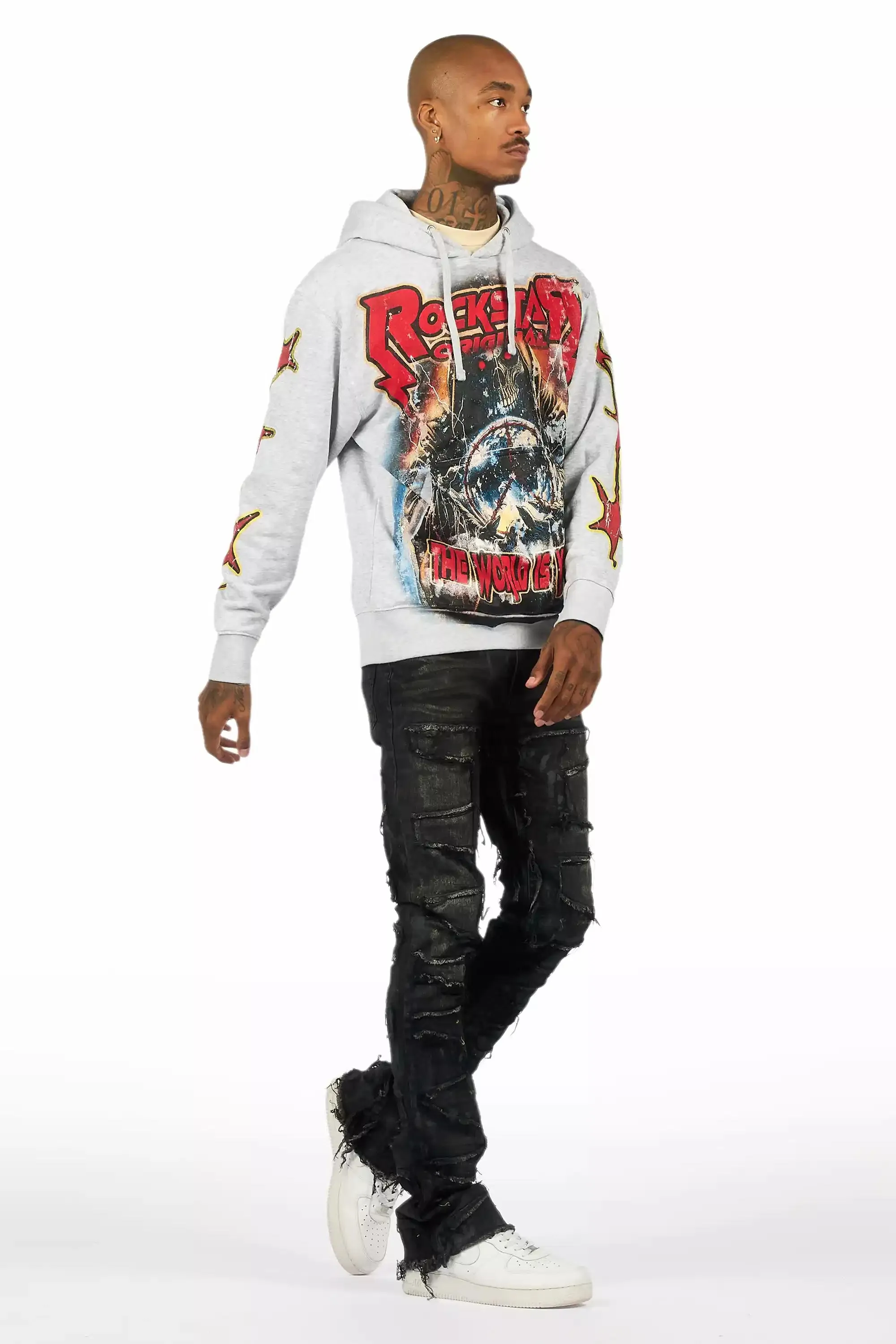 Shake Grey Oil Wash Stacked Flare Jean sold by Rockstar Original product image thumbnail 5