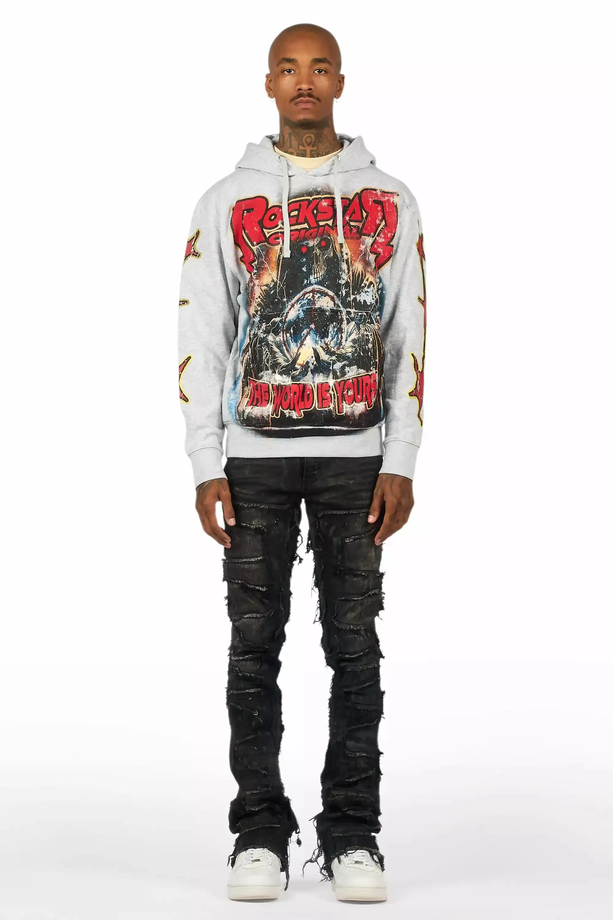 Shake Grey Oil Wash Stacked Flare Jean sold by Rockstar Original product image thumbnail 3