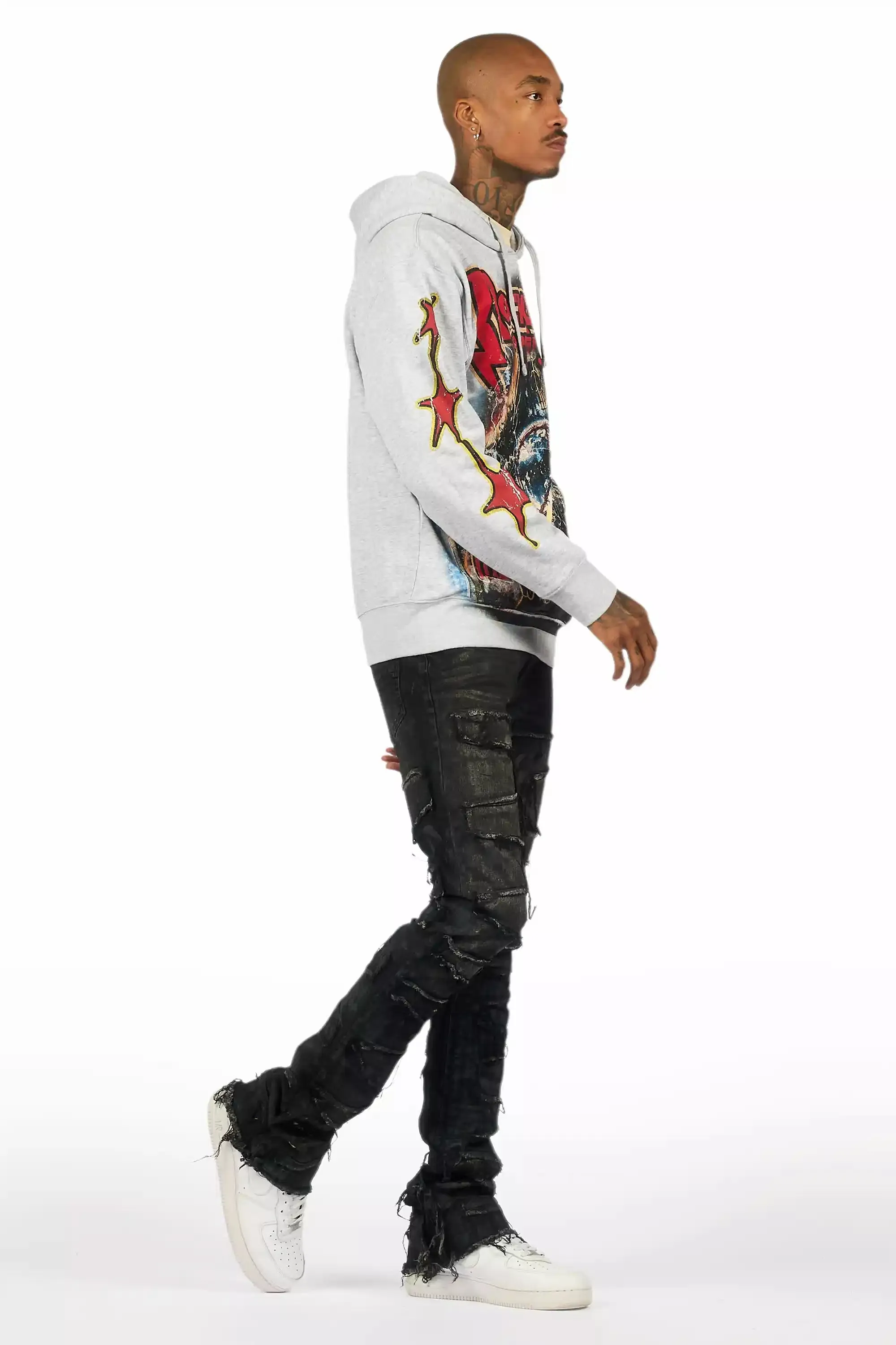 Shake Grey Oil Wash Stacked Flare Jean sold by Rockstar Original product image thumbnail 4