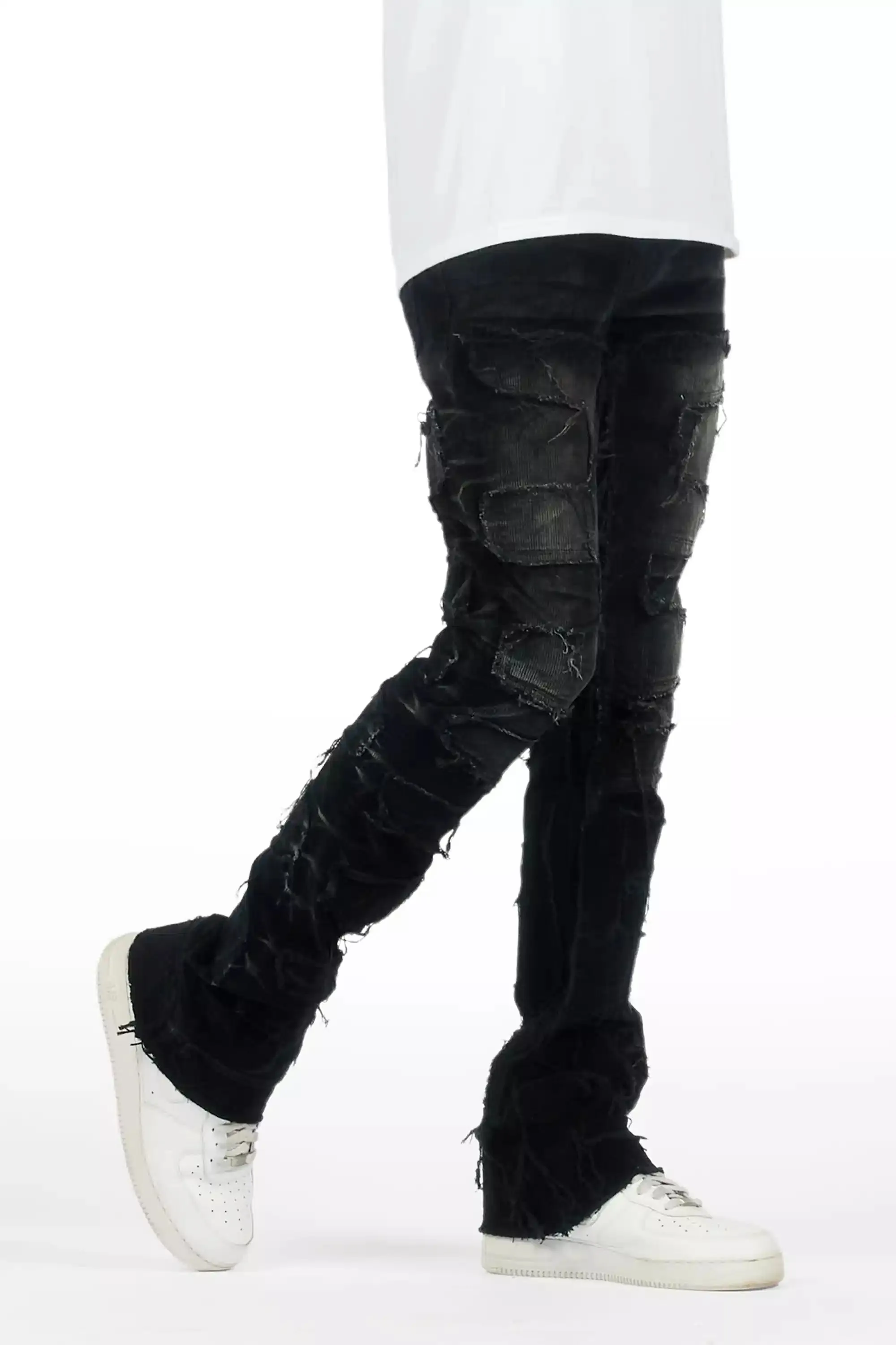 Shake Black Stacked Flare Corduroy Pant sold by Rockstar Original