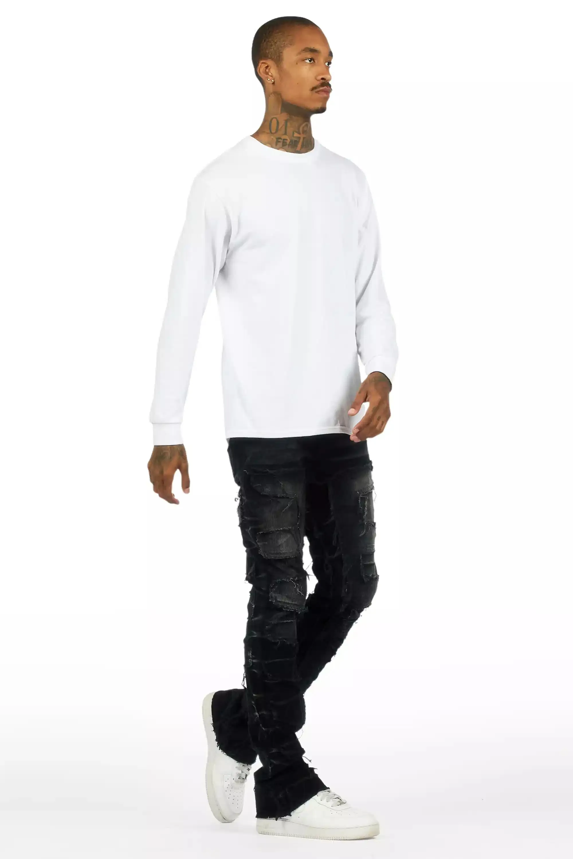 Shake Black Stacked Flare Corduroy Pant sold by Rockstar Original product image thumbnail 5