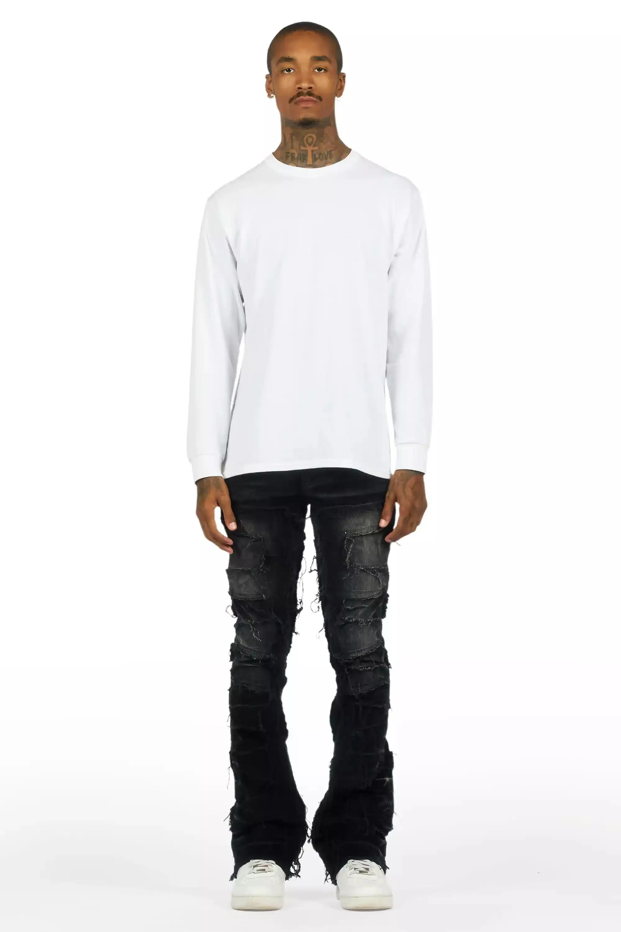 Shake Black Stacked Flare Corduroy Pant sold by Rockstar Original product image thumbnail 3