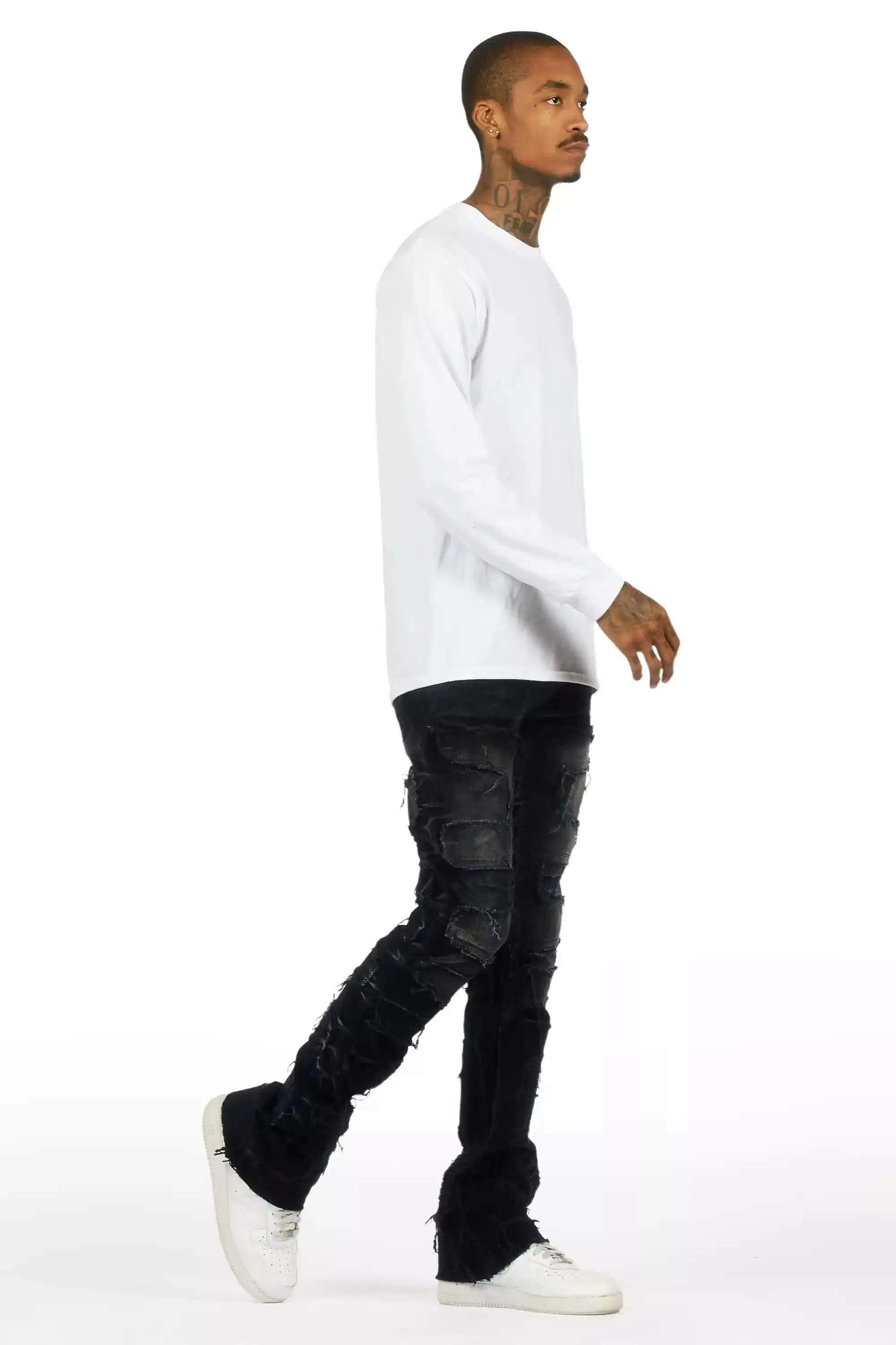 Shake Black Stacked Flare Corduroy Pant sold by Rockstar Original product image thumbnail 4