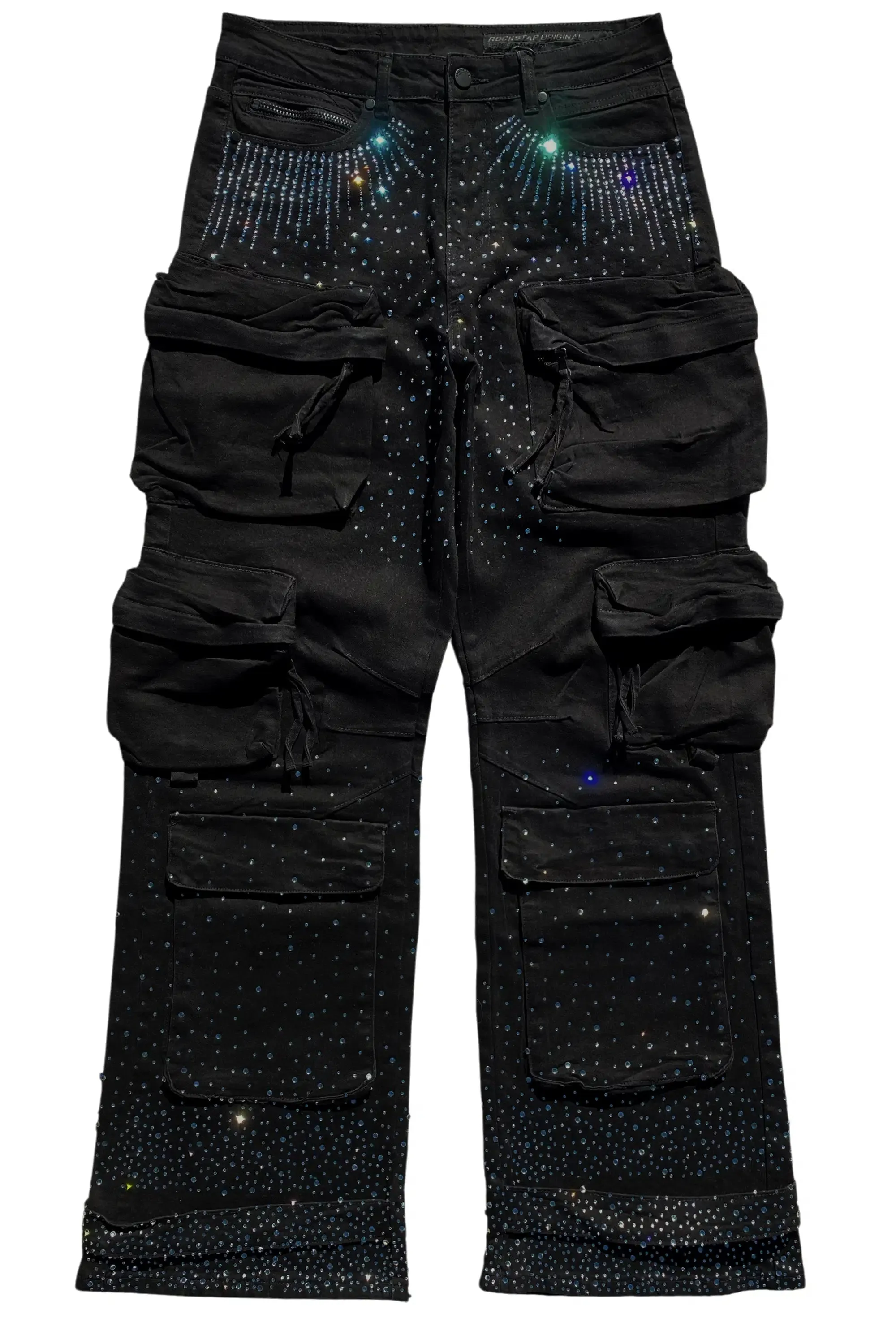 Keoni Black Rhinestone Baggy Jeans sold by Rockstar Original