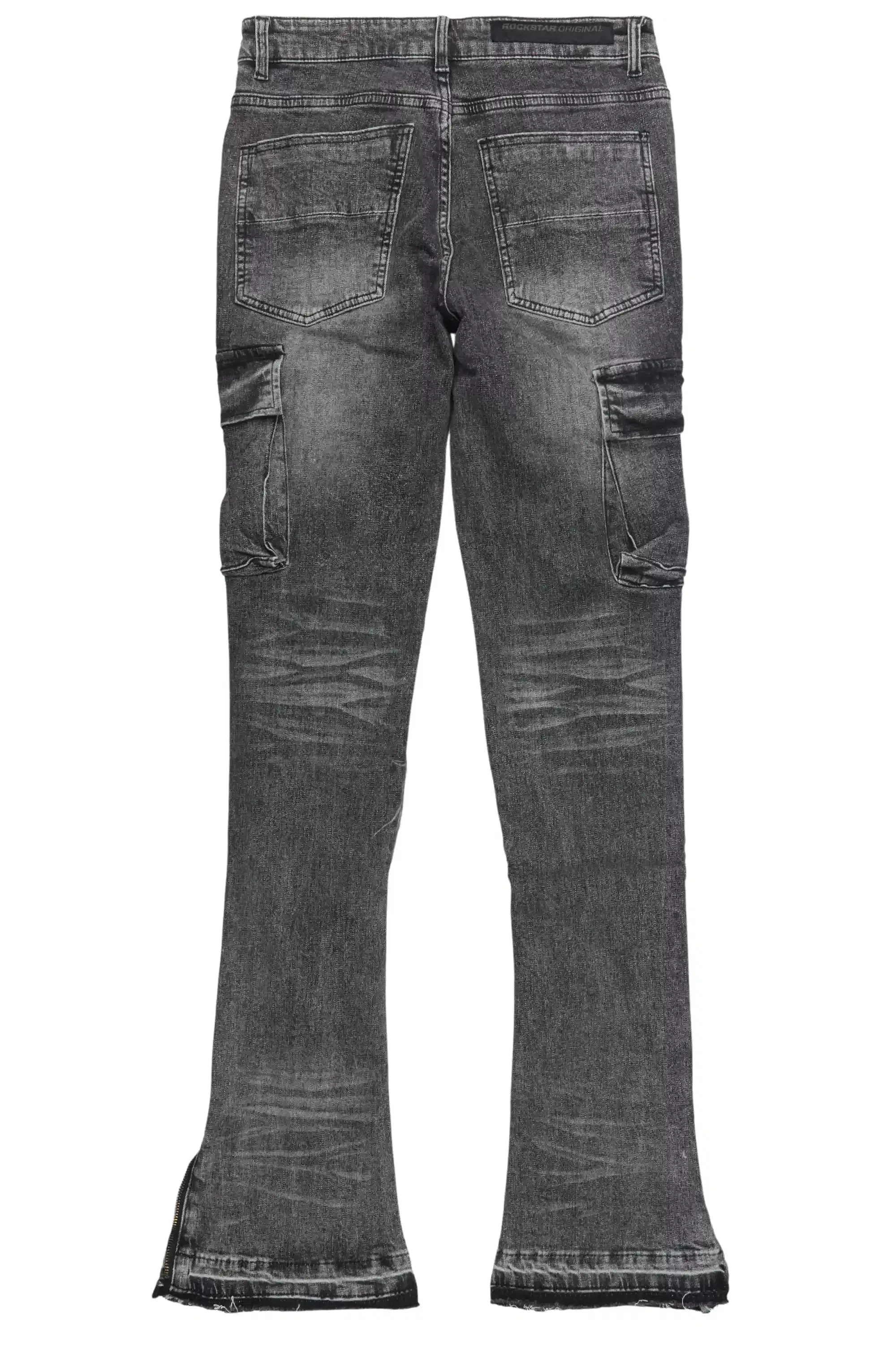 Aftermath Dark Grey Stacked Flare Jean sold by Rockstar Original product image thumbnail 3