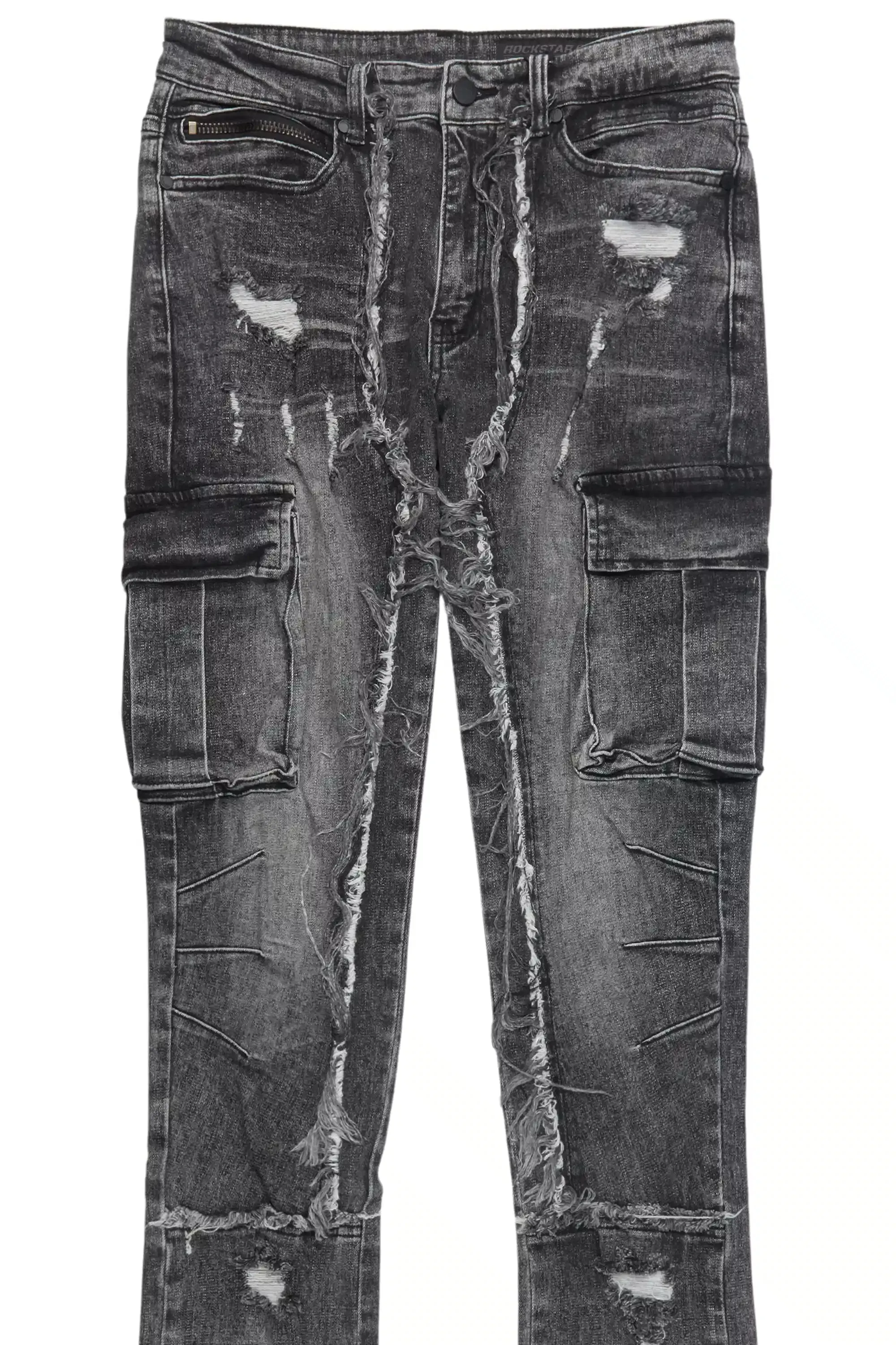 Aftermath Dark Grey Stacked Flare Jean sold by Rockstar Original product image thumbnail 2