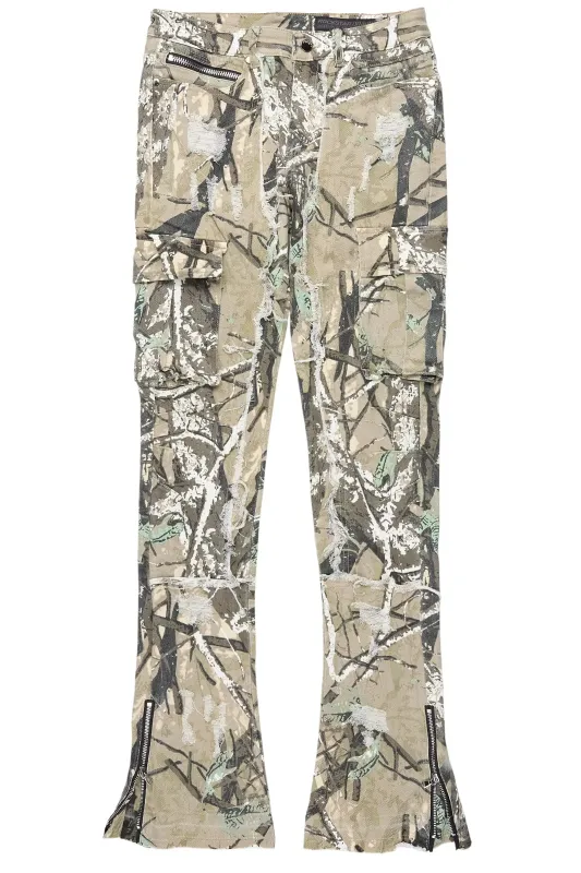 Aftermath Tree Camo Stacked Flare Jean sold by Rockstar Original