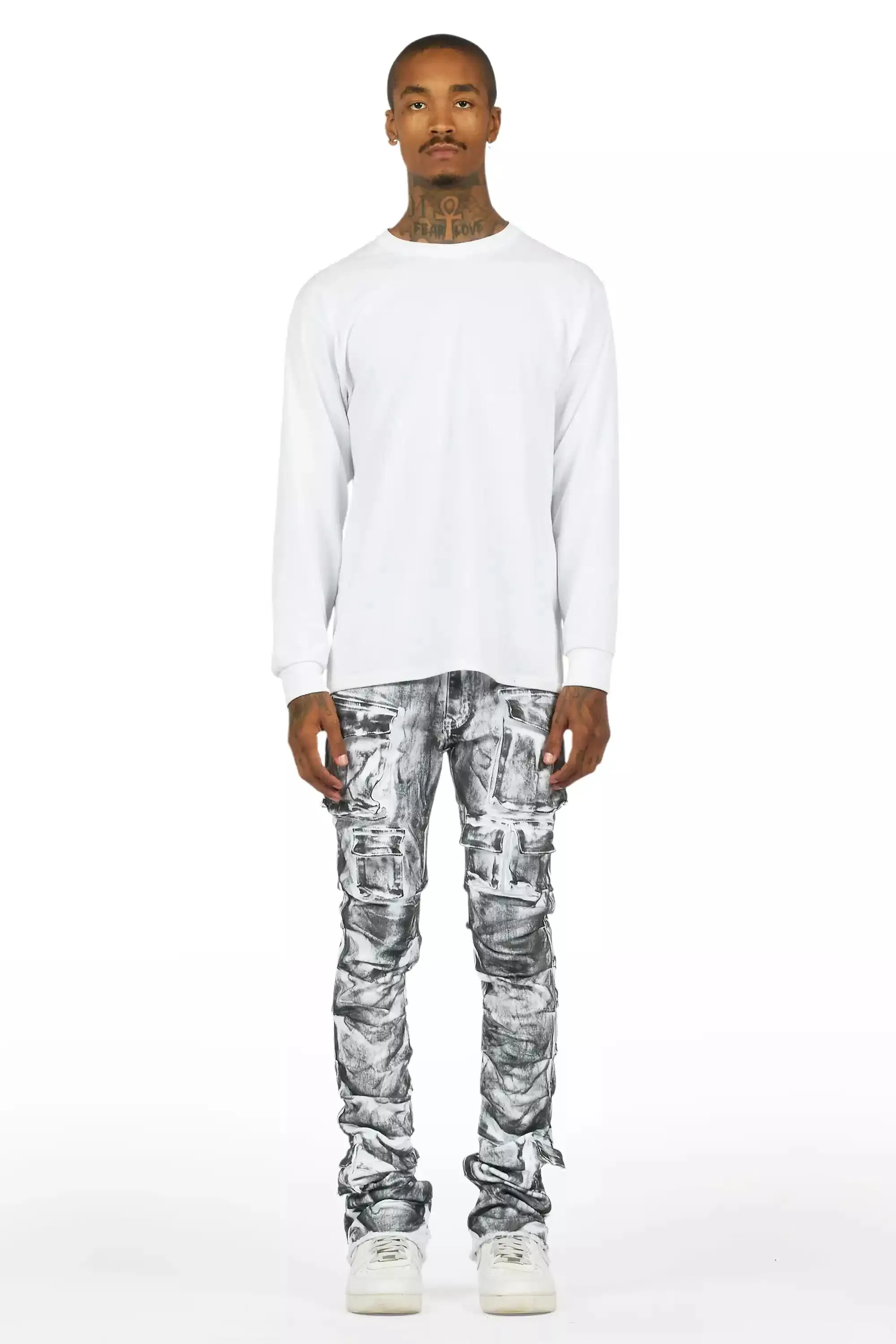 Gentry White Oil Wash Stacked Flare Jean sold by Rockstar Original product image thumbnail 3