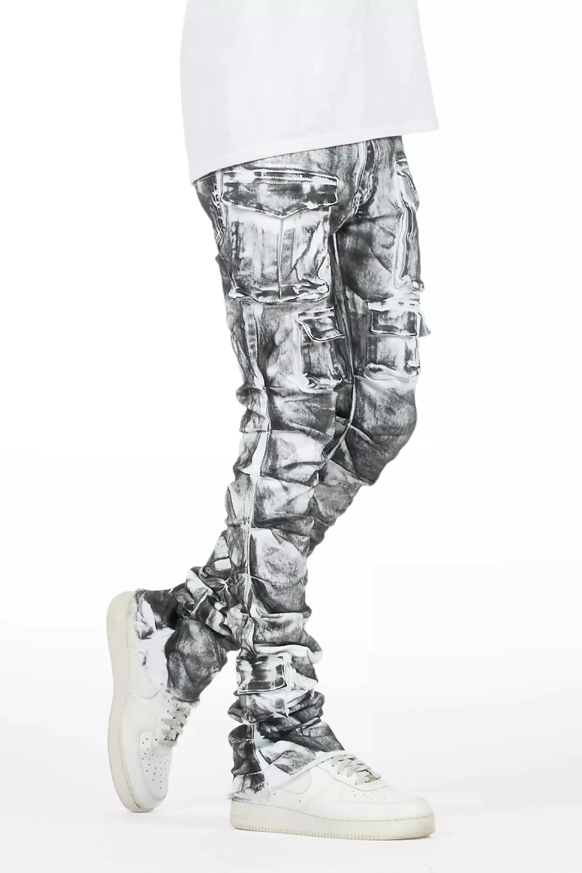 Gentry White Oil Wash Stacked Flare Jean sold by Rockstar Original