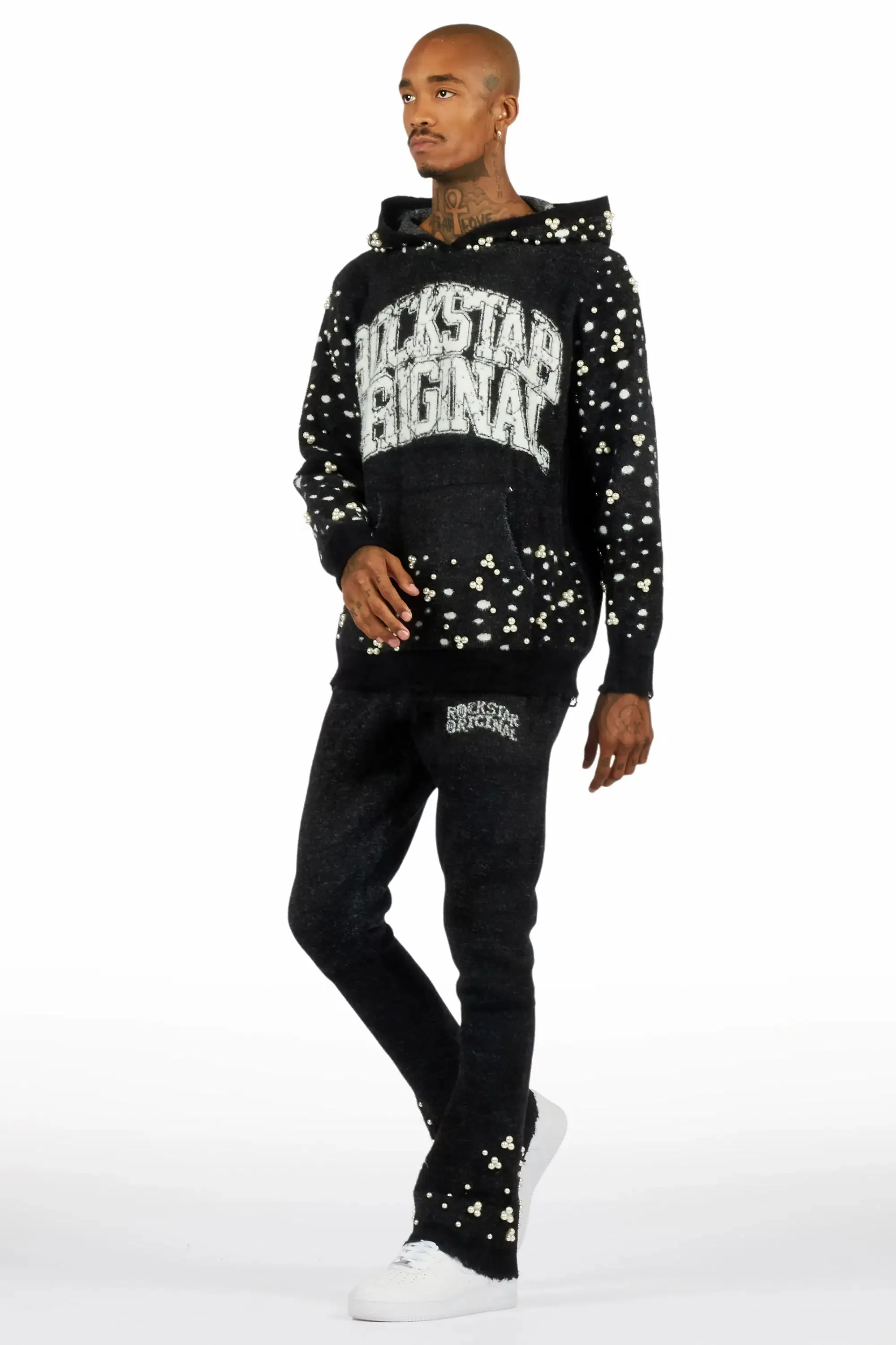 Peril Black Pearl Stone Hoodie Stacked Flare Track Set sold by Rockstar Original product image thumbnail 5